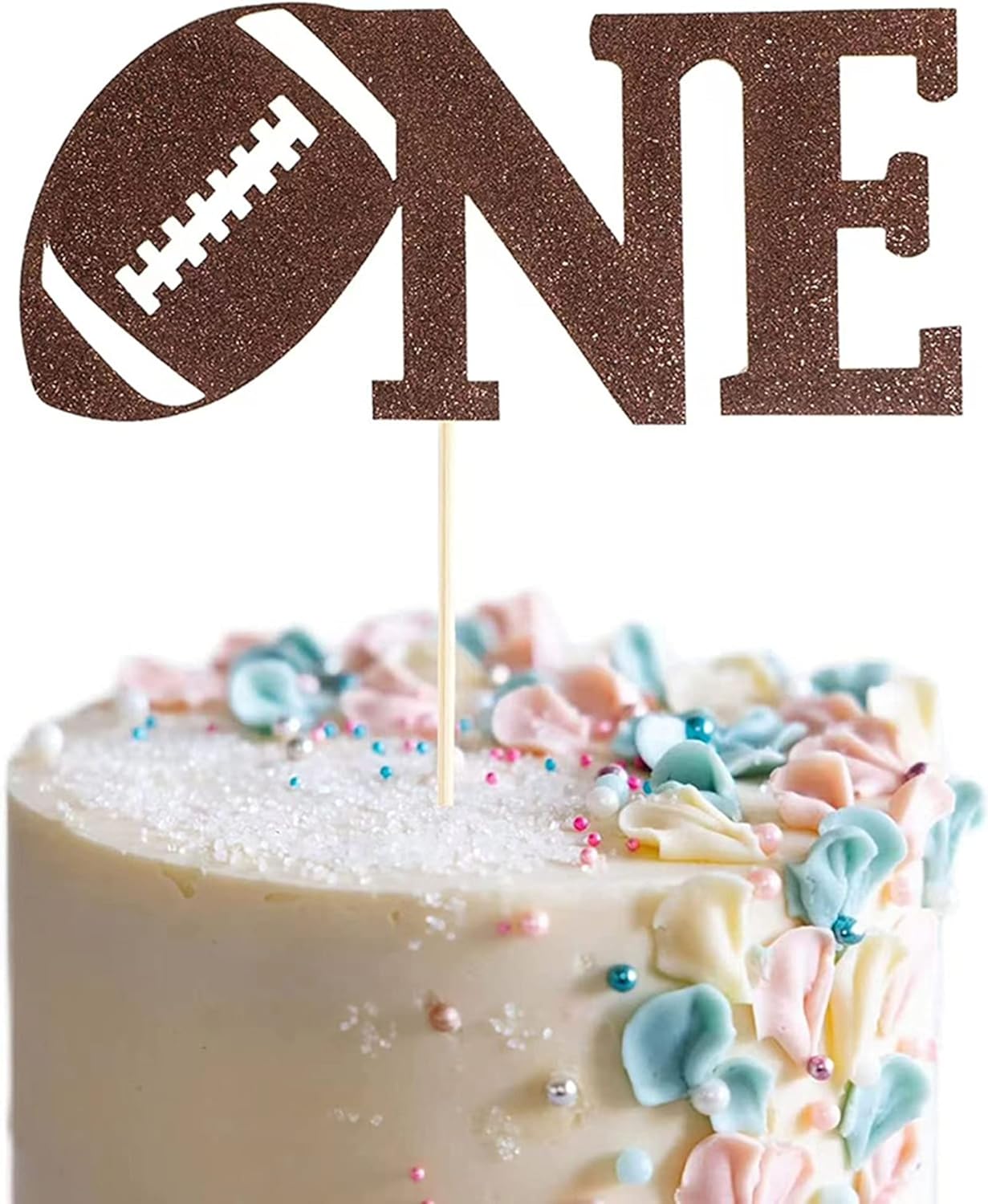 Football Brown Cake Topper Glitter Cake Topper Football