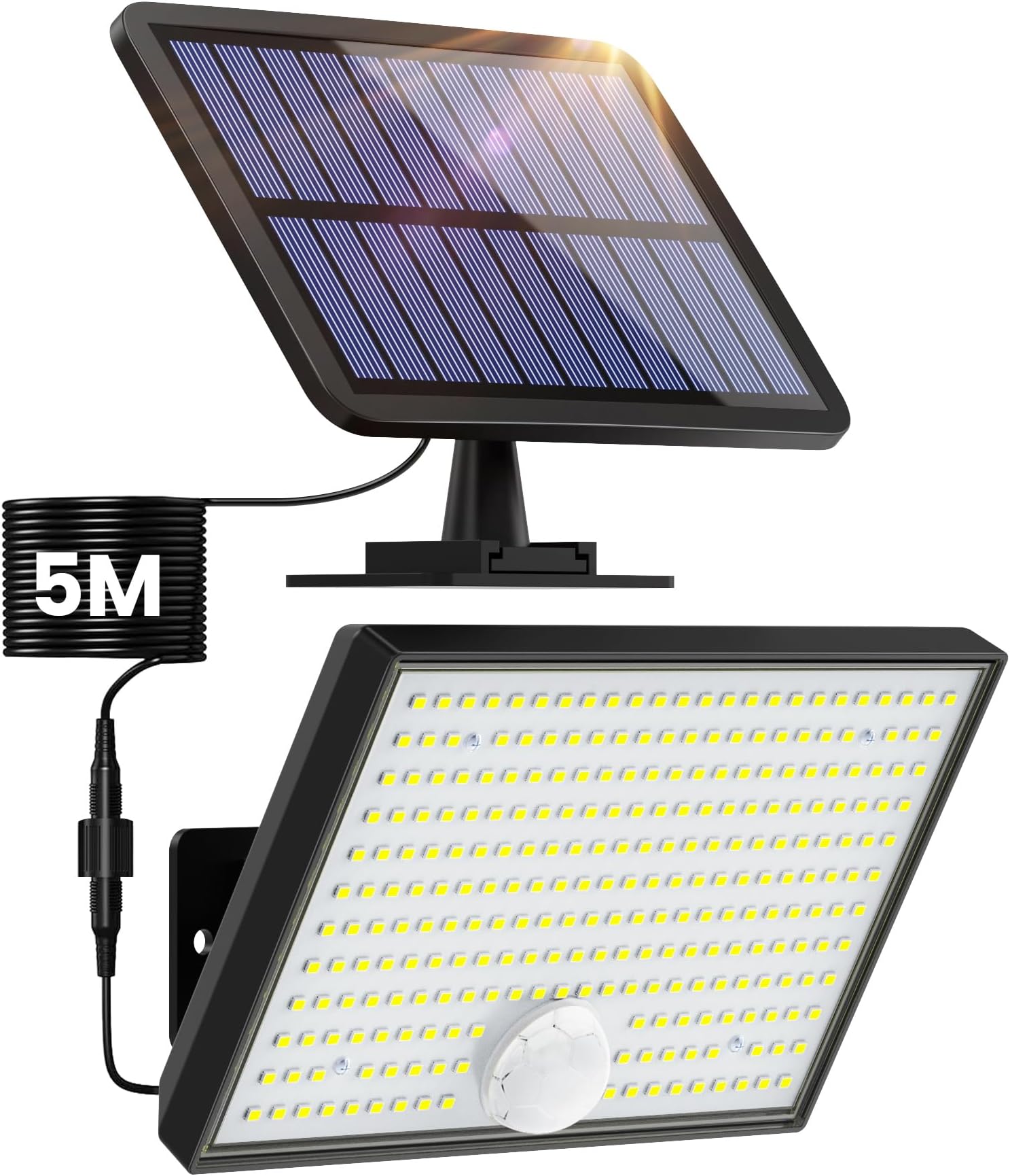 Solarlampen für Außen mit Bewegungsmelder, 266 LED 3 Modi Solar