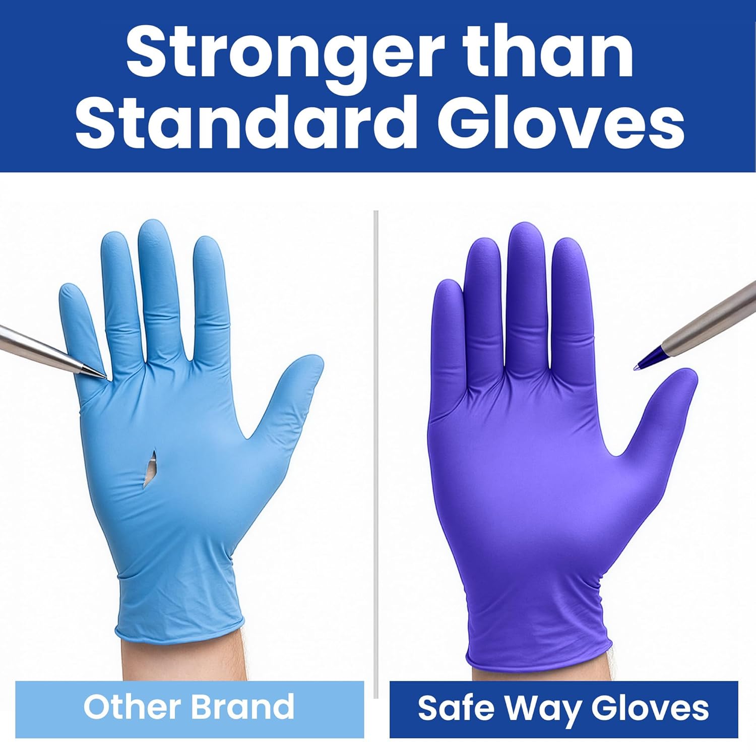 SAFEWAY USA 2000 pcs, Medium, 4 Mil Nitrile Disposable Gloves — Multi-Purpose Powder-Free & Non-Latex Textured Fingertips for Medical Use, Nursing, Lab Works, Kitchen Prep, Cleaning, Tattooing & More