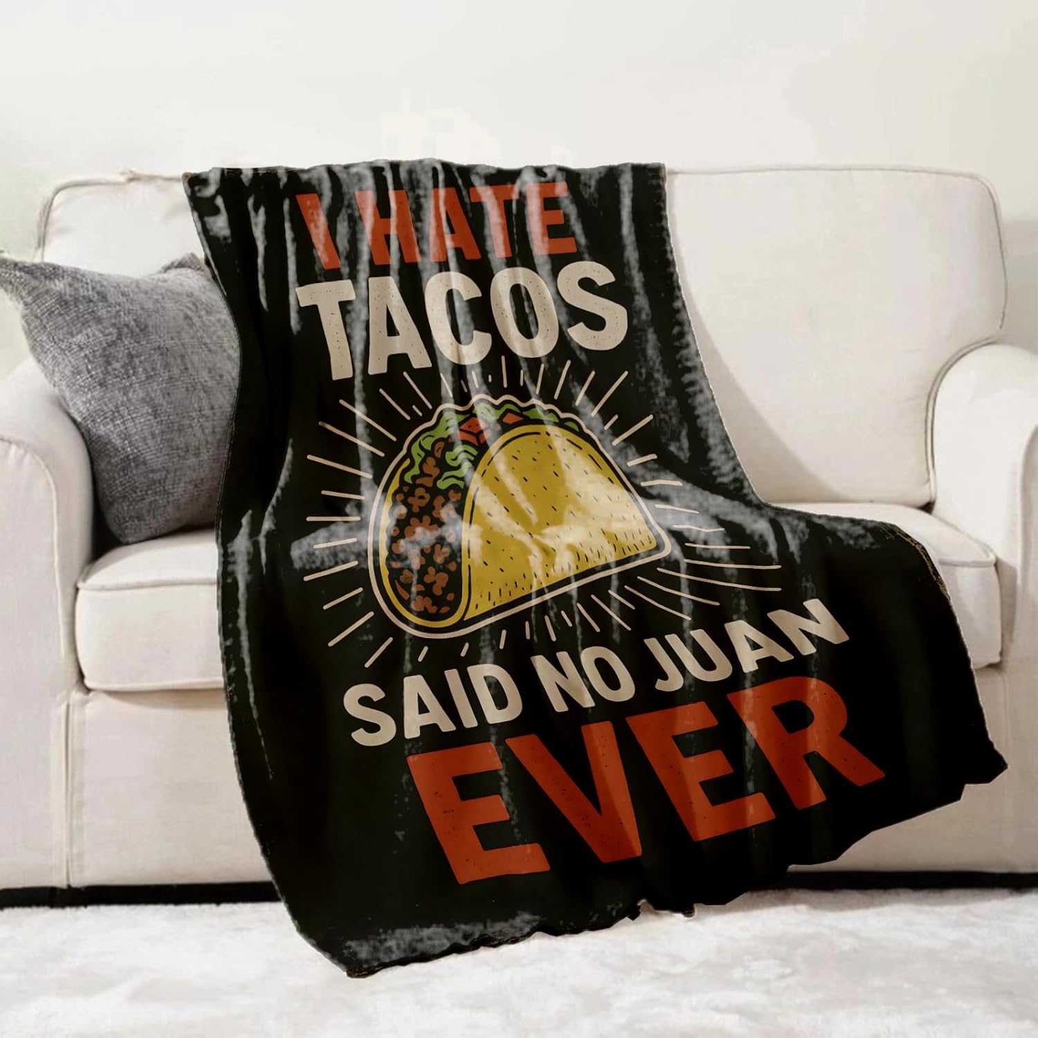 Taco Throw Blanket Gifts for Adults Kids, Funny Taco Blankets for Living Room Bedroom Decor, Fuzzy Warm Flannel Plush 50"x60" - Image 2