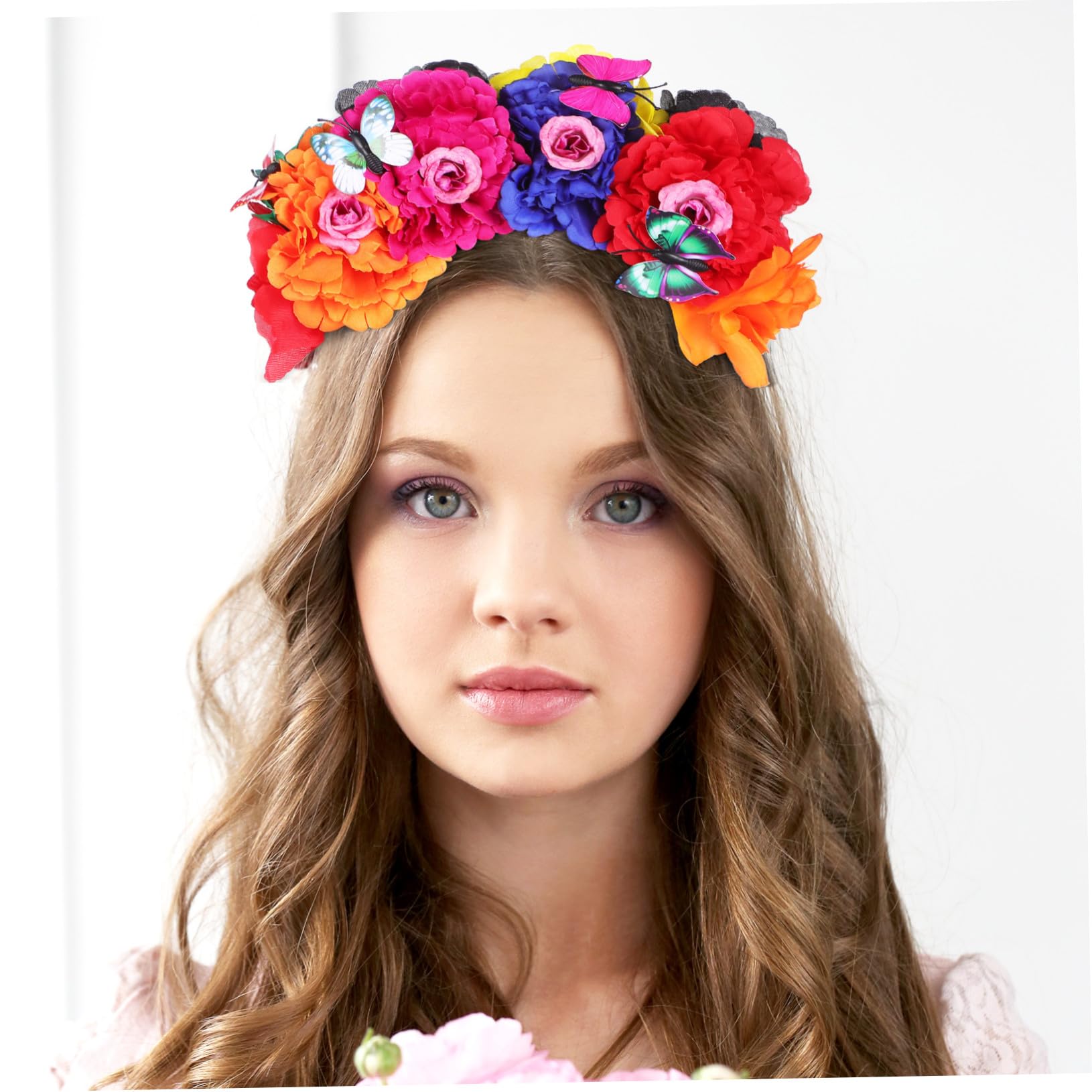 Cerchietto Floreale Donna in Plastica, Multifunzionale e Facile da Indossare, Corona di Fiori Delicata ed Elegante per Feste e Servizi Fotografici