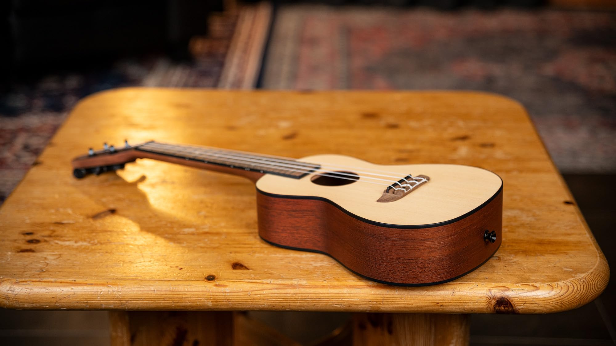Ortega Guitars Ukulélé Concert Acoustique – Série Bonfire – Épicéa / Sapele, Naturel (RU4)