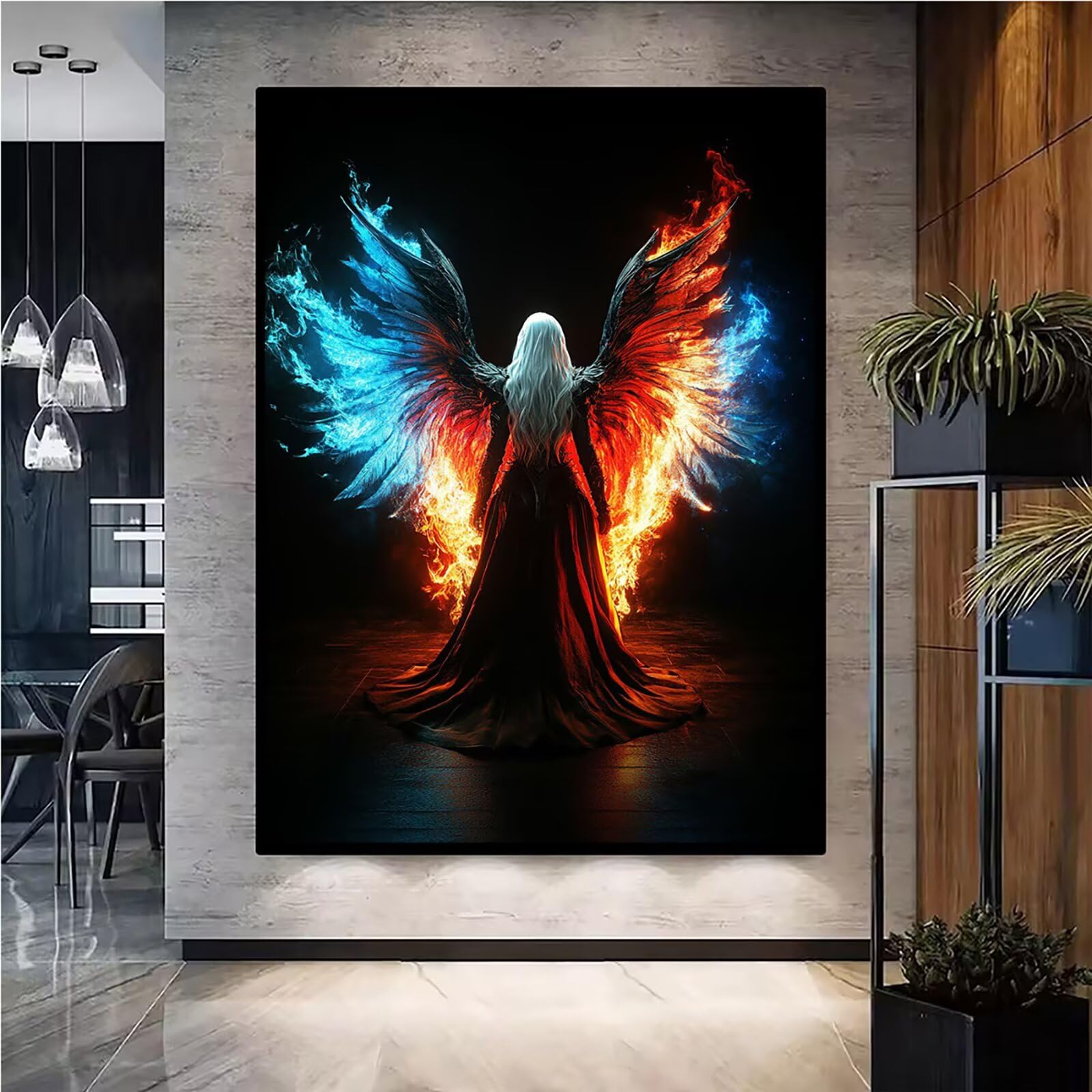 Diamond Painting Kit Completo, Diamond Painting Donna, 5D Quadrato Pittura Diamante Kit Manualidades Adultos DIY Diamantini Crystal Art Disegni Ricamo Punto Croce Artigianale, 90x120cm Angelo j0-969