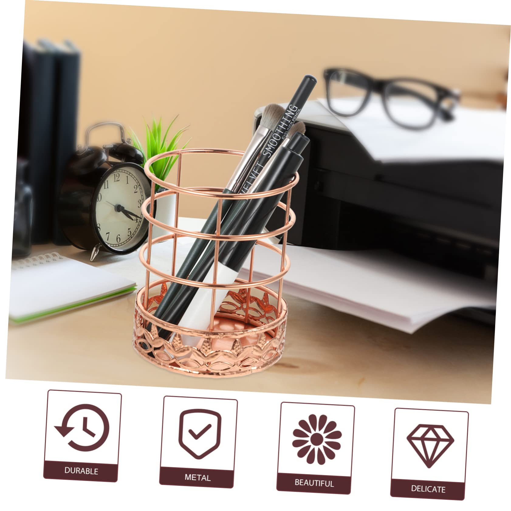 SHINEOFI 4pezzi Portapenne Organizer Da Scrivania Metallo Reticolo Per Ufficio Porta Penne Per Cancelleria e Make-up Per Decorare e Organizzare Tuo Spazio Di Lavoro