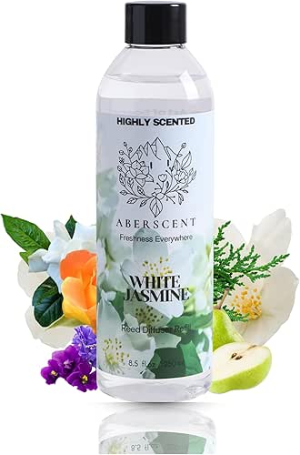 White Jasmine Aberscent Premium Reed Diffuser Oil Refill (8.5 Fl