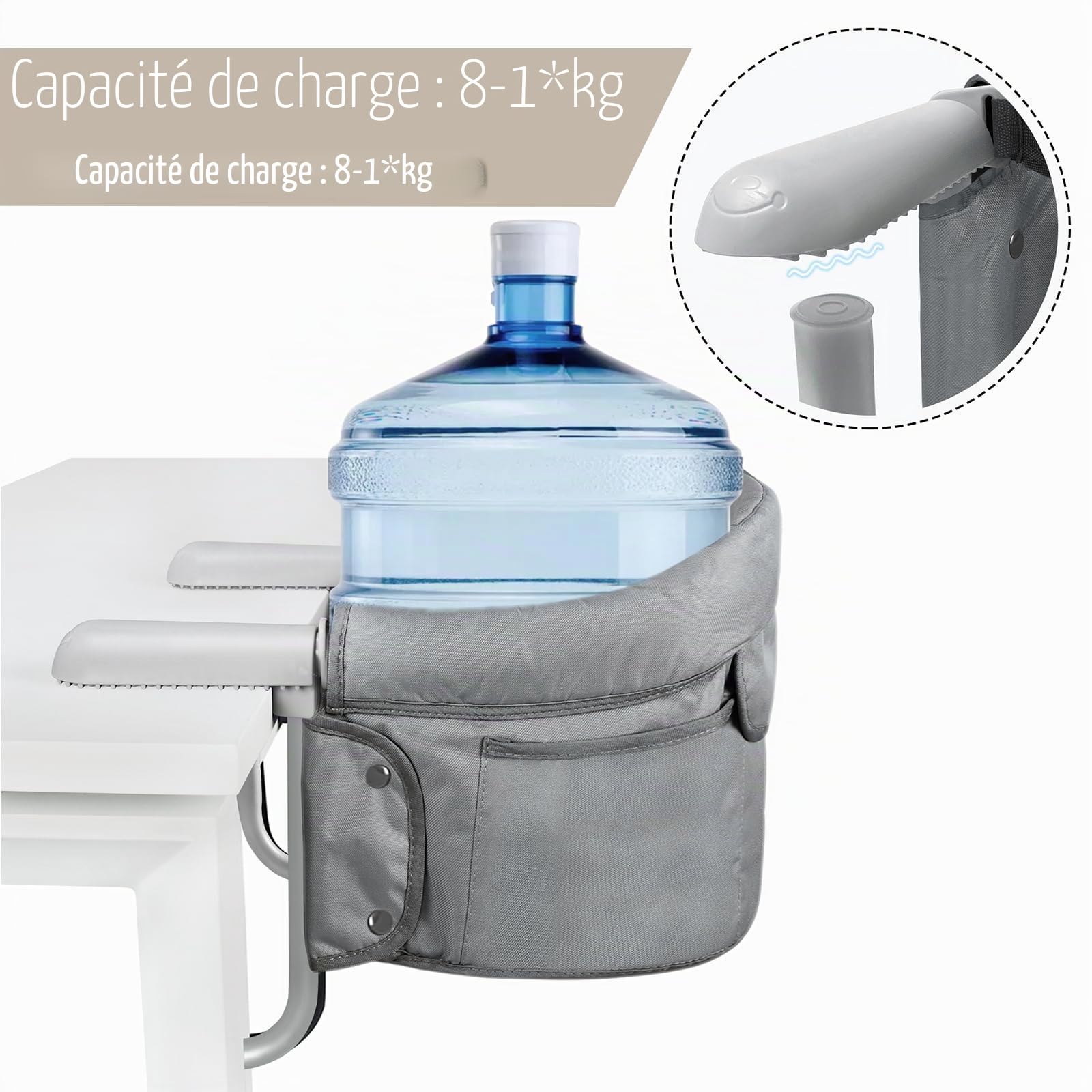 LARS360 Siège de table pour bébé - Pliable - Pour la maison et les déplacements - Convient pour les enfants de 6 à 36 mois avec un poids de moins de 15 kg - Gris