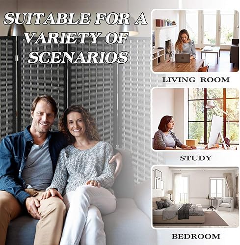 Miniatura 5 de 6 FT Tall Bamboo Room Divider with Good Opaque Effect 4 Panel Room Dividers & Folding Privacy Screens Decorative Separation Wall Divider Room