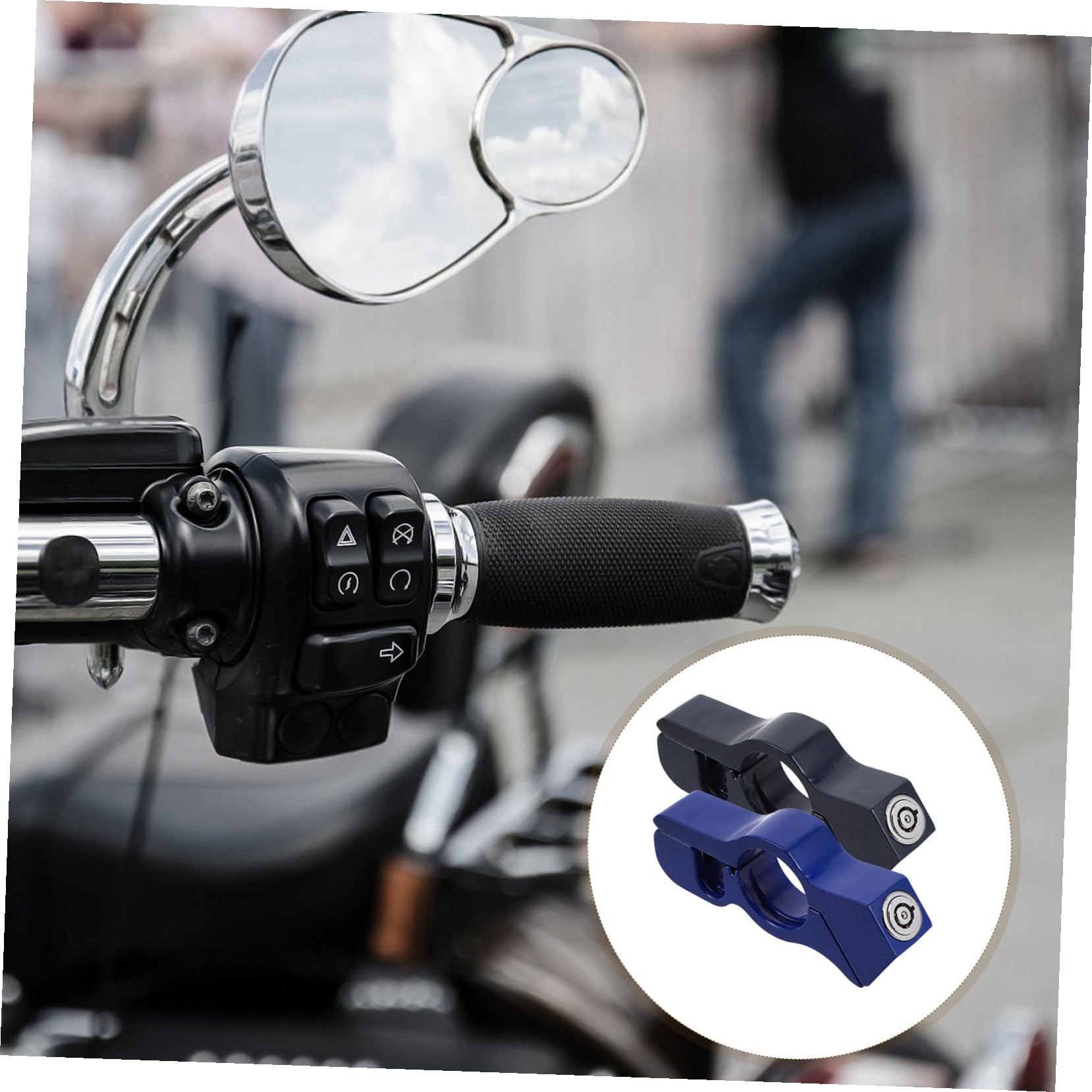 Antivol de Poignée de Moto et Trottinette en Alliage D'aluminium 2 Pièces | Protection Antivol, Installation Facile, Grosse Ouverture 42mm, Usage Quotidien et Voyages, Noyau de Verrouillage Précis