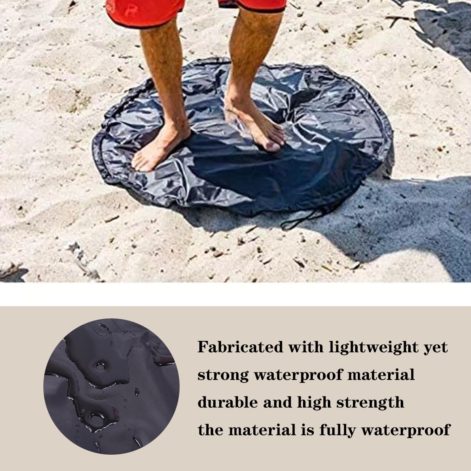 ZR ZHENGRONG Wetsuit Change Mat, Waterproof Beach Changing Mat, Portable Dry Bag with Shoulder Strap (80cm) - Image 3