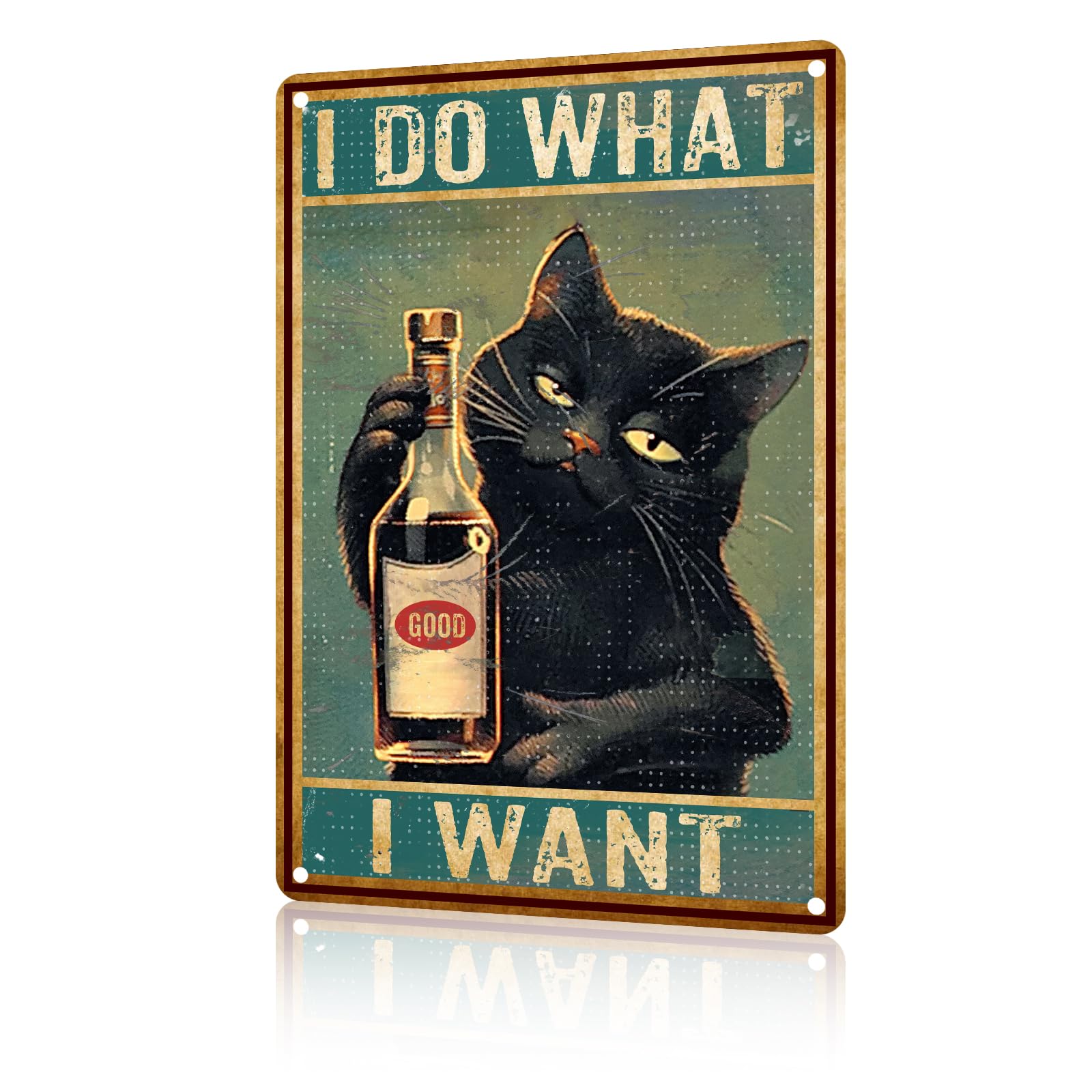 Anceky Aluminum Metal Signs Cat I Do What I Want Tin Sign for Home Kitchen Retro Decor Yard Garden Outdoor 12×8 Inch