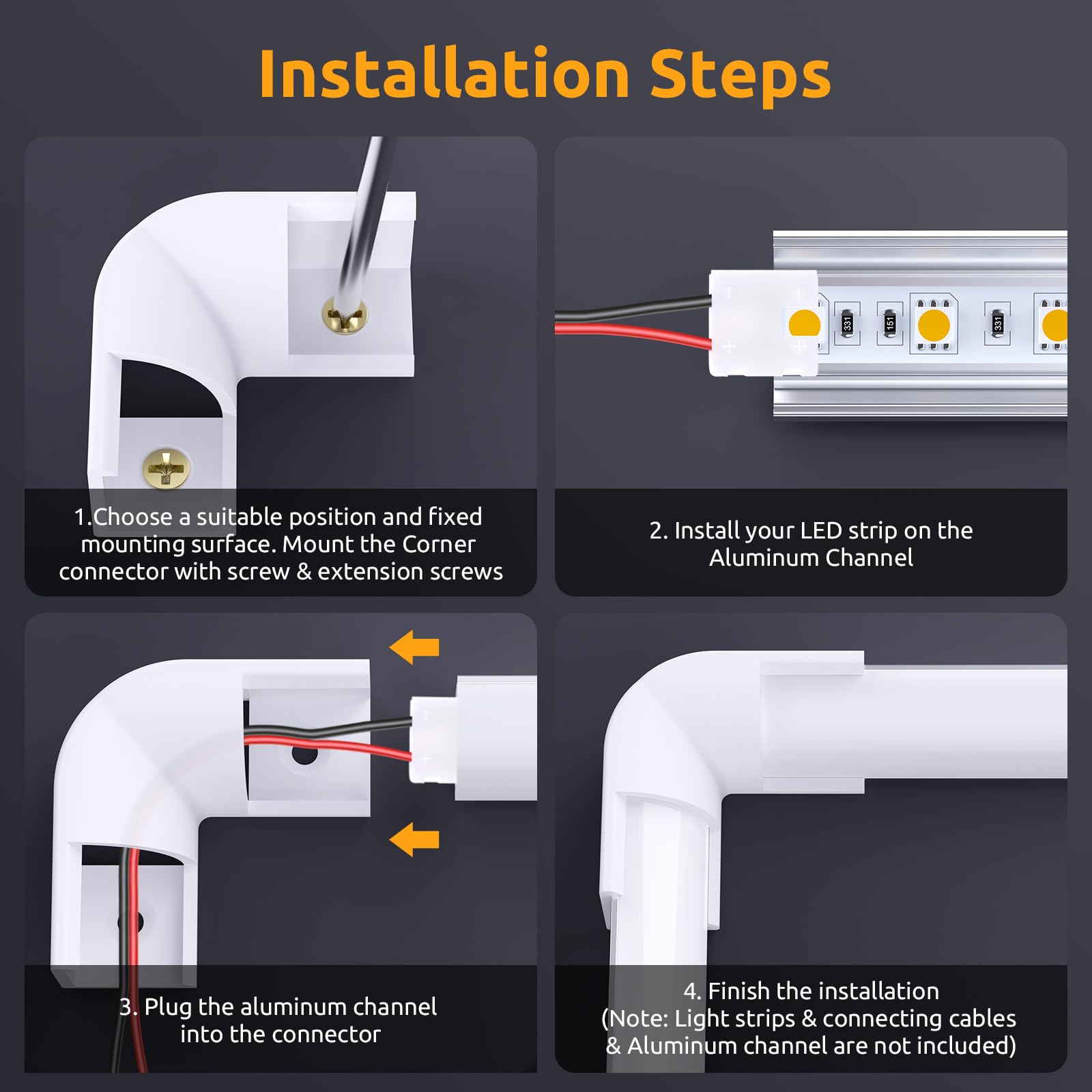 LED Channel Corner Connectors - 90 Degree -6