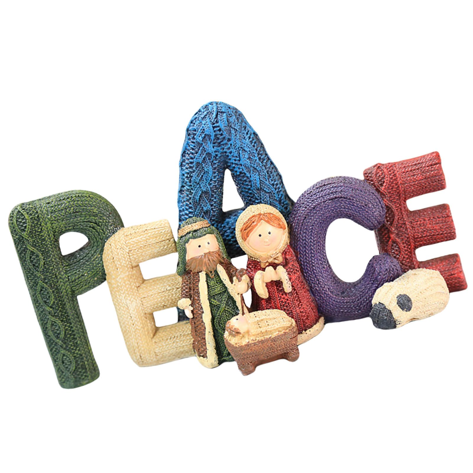 Limtula Resin Nativity Display with Holy Family and Love Statue for Winter Home Decoration Religious Inspiration Holy Statue Resin Nativity Set
