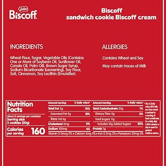 Lotus Biscoff Sandwich Cookies, Biscoff Cream, 22 Cookies per pack, 7.76 Ounce