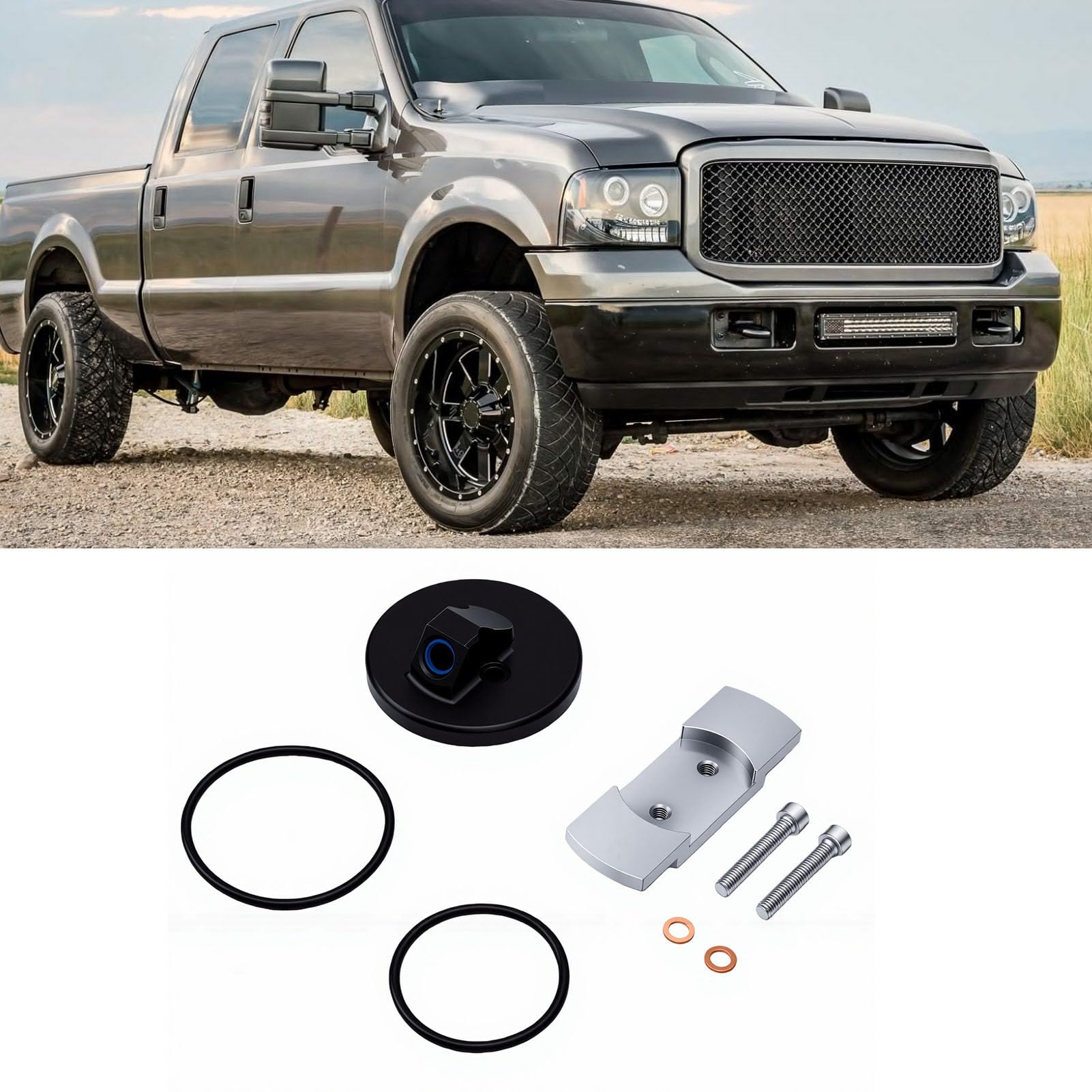 Cryfokt Kit di Riparazione Adattatore Astina di Livello, Kit di Riparazione Adattatore Astina di Livello Olio Motore Ad Alta compatibilità, di di per Auto con Anelli per 7.3L 1994-2003 Van E250 E350