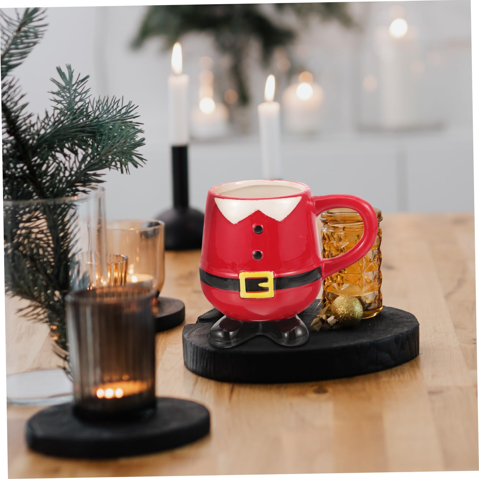 Cabilock Adorable Taza de Cerámica de Papá Noel Taza de Café Navideña Diseño de Muñeco de Nieve Taza Decorativa para Fiesta de Navidad