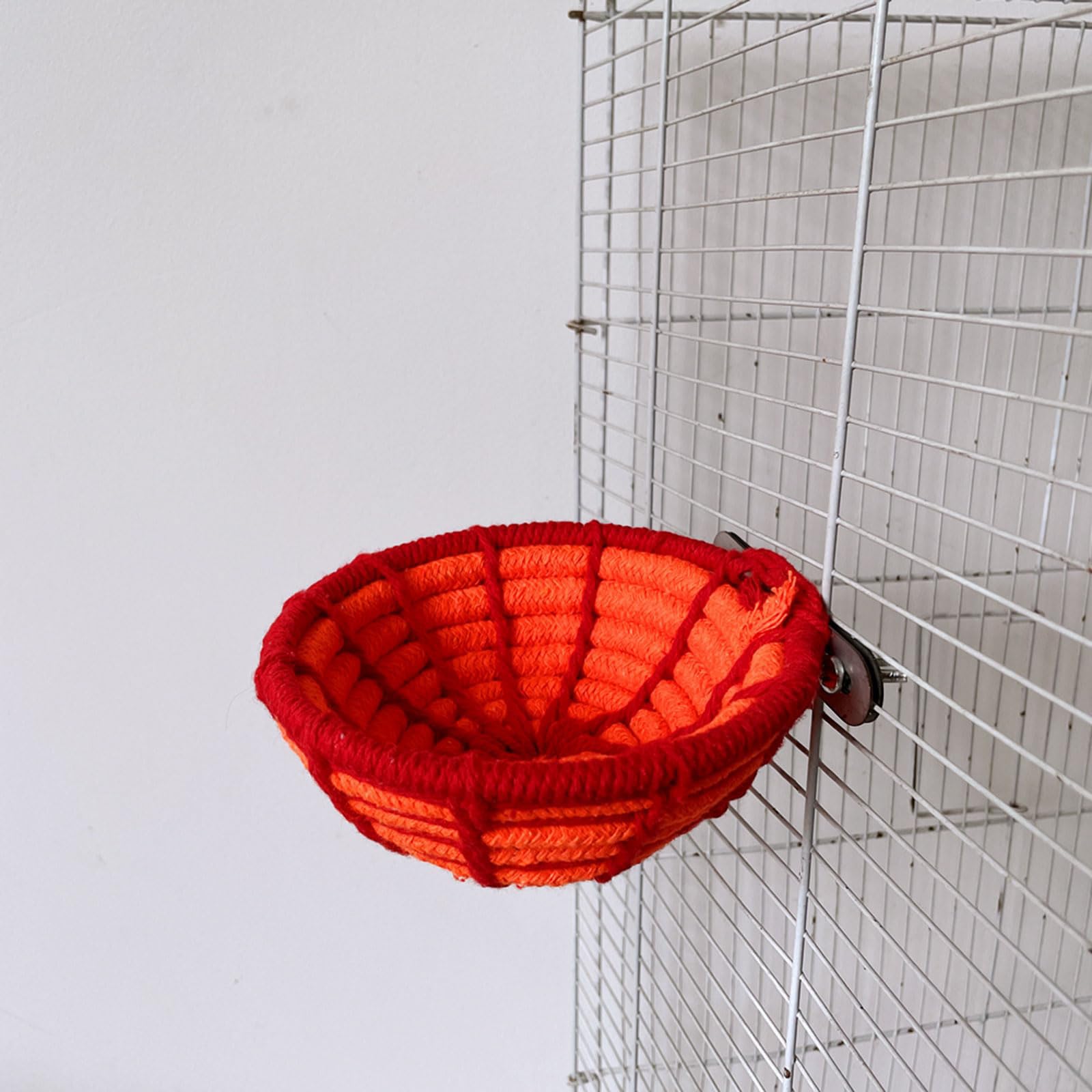 Cama para jaula de pájaros, cuerda de algodón, hamaca de nido de pájaros con montaje de tornillo, percha suave para loros para periquitos, tortolitos, cacatúas, conures y loros pequeños, accesorios de — view 2