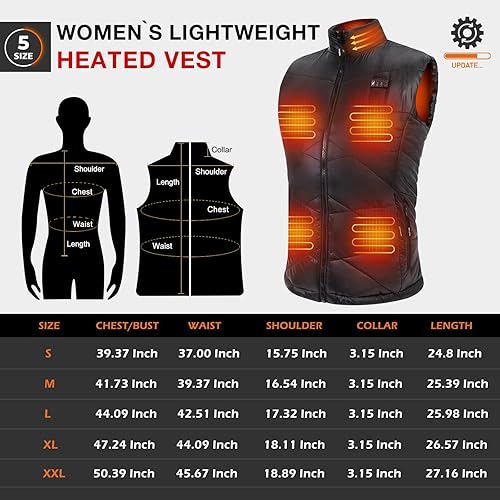 Miniatura 5 de DUKUSEEK Lightweight Heated Vest, Men Rechargeable Heating Vest w 7.4V Battery and Hand Warmer for Hiking Camping