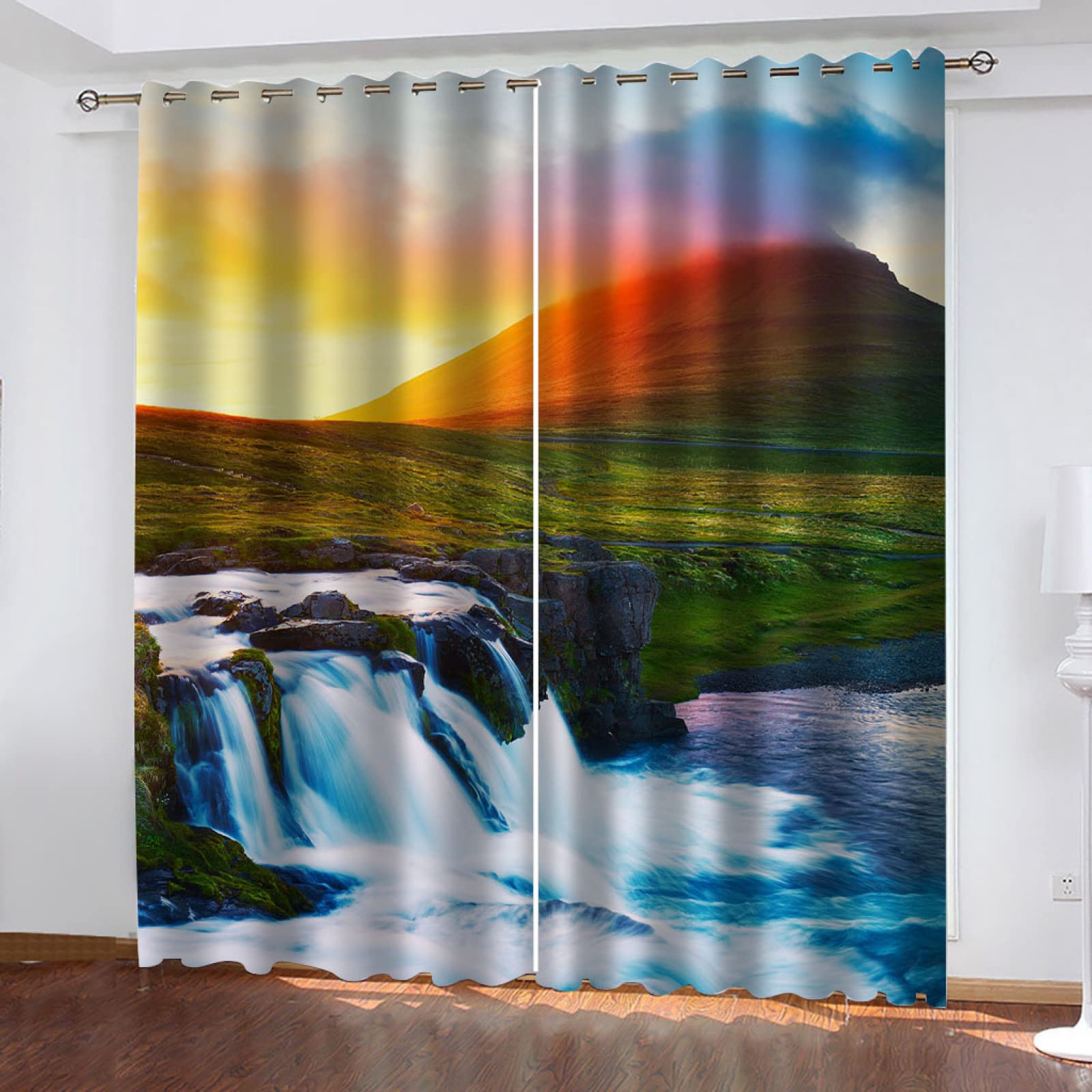 2er Set Zen Vorhänge 220x140cm | Verdunkelungsgardinen Mit Japanischem Design