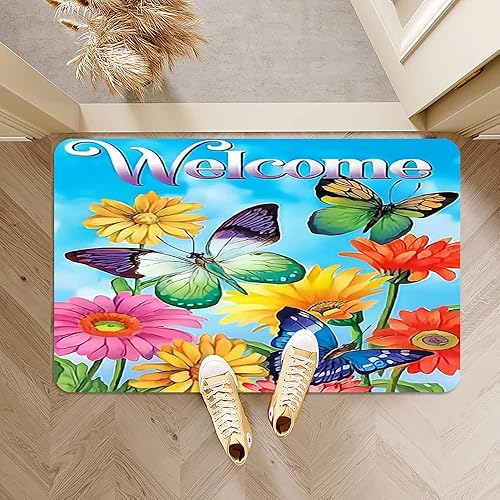 Miniatura 7 de Tapete de baño de piedra de tierra de diatomeas súper absorbente, alfombras de baño de secado rápido con girasol, mariposa, girasol, tapete de baño