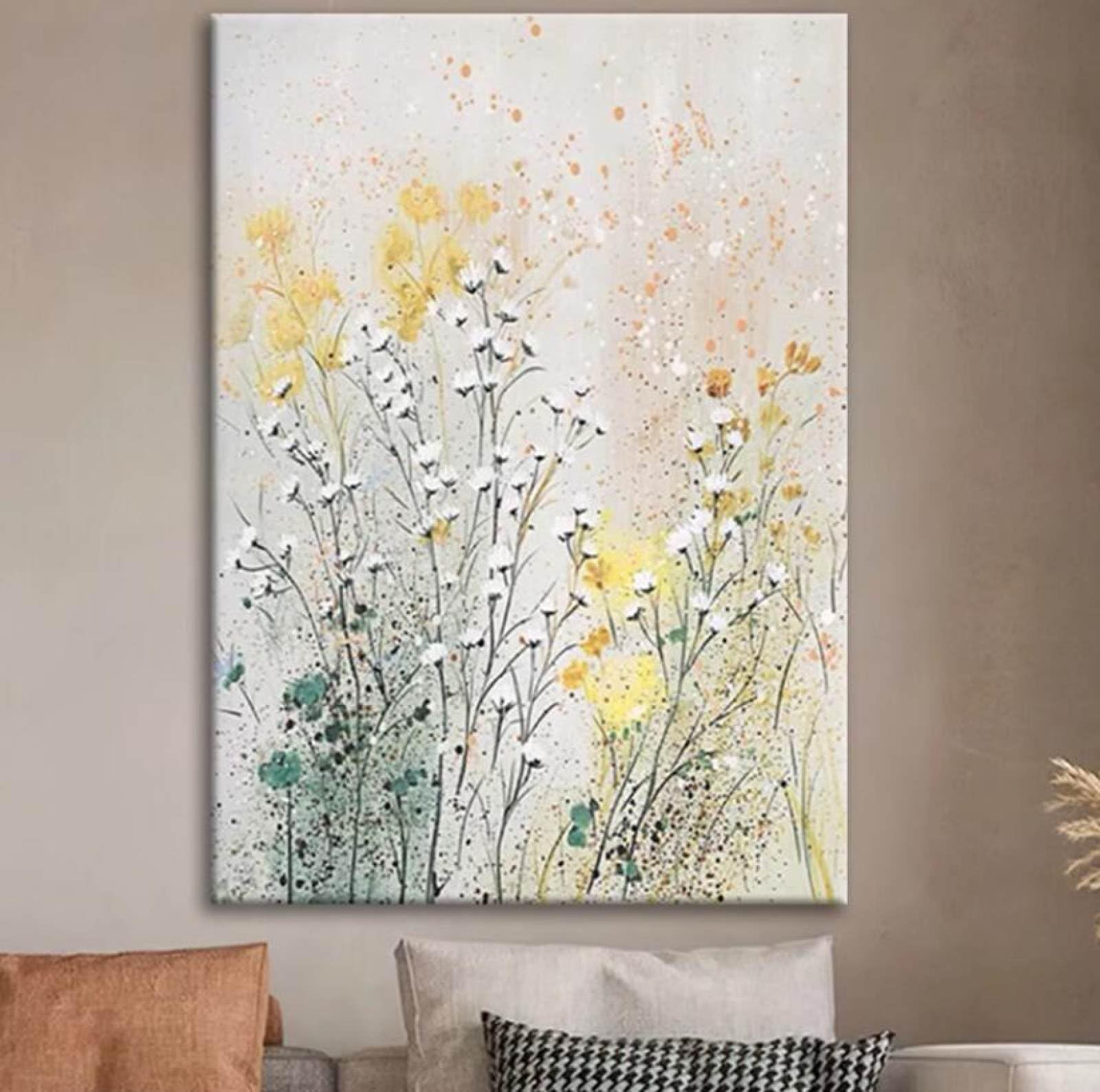 Peinture à l'huile peinte à la main art abstrait floral poésie pour vos murs