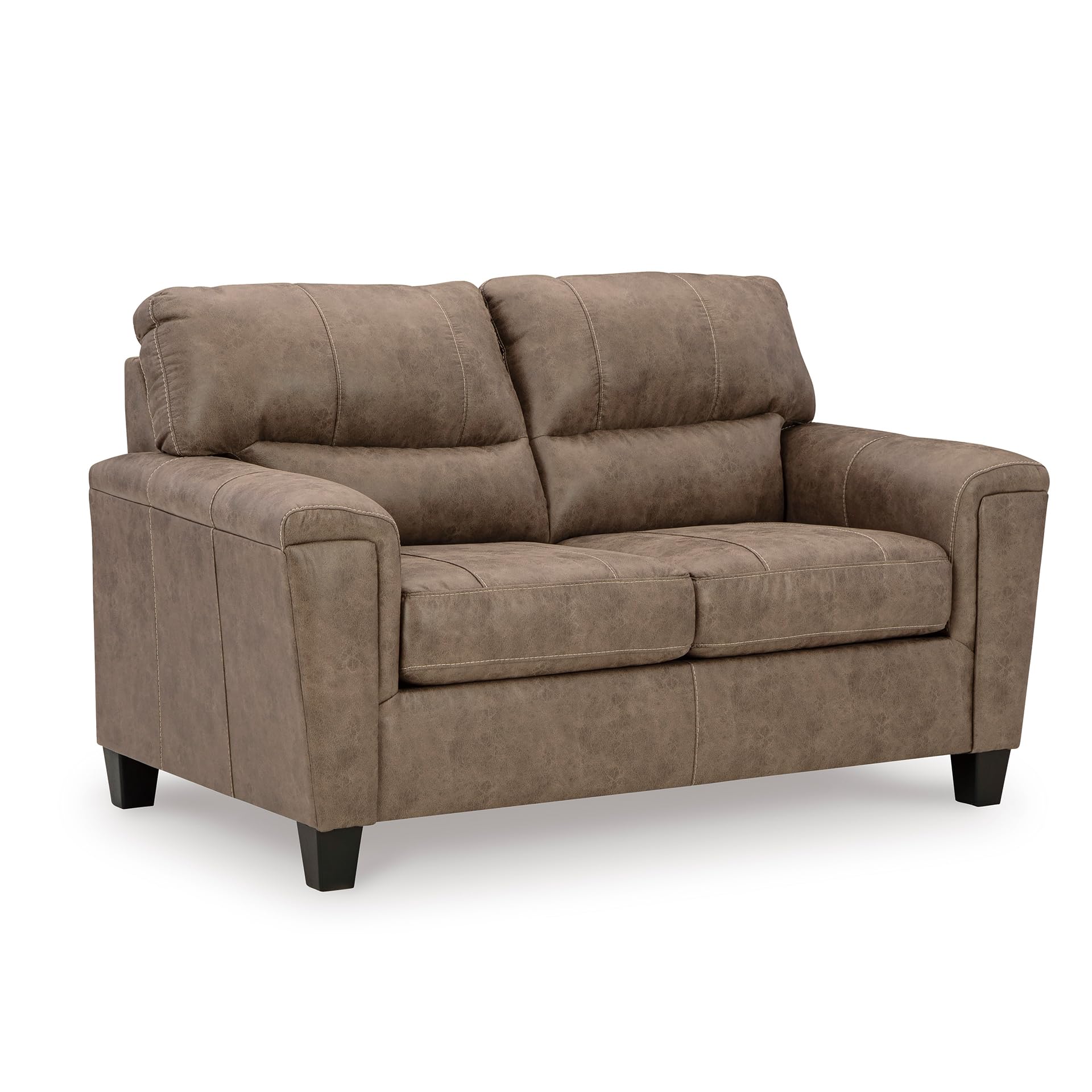 Signature Design by Ashley Navi Modern Loveseat with Removable Cushions, Dark Brown