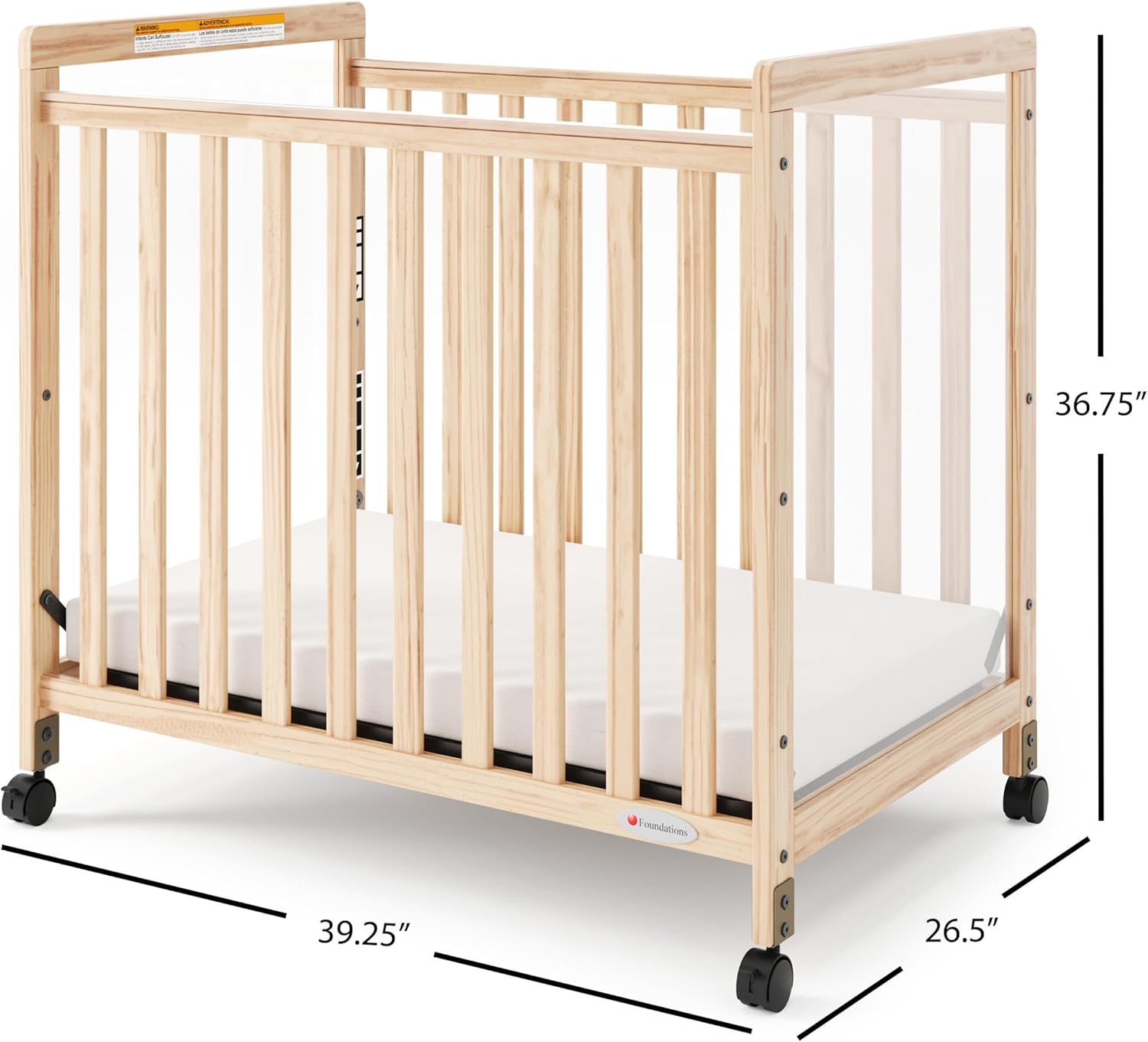 Foundations SafetyCraft Compact Wooden Crib Clearview, 5-Pack