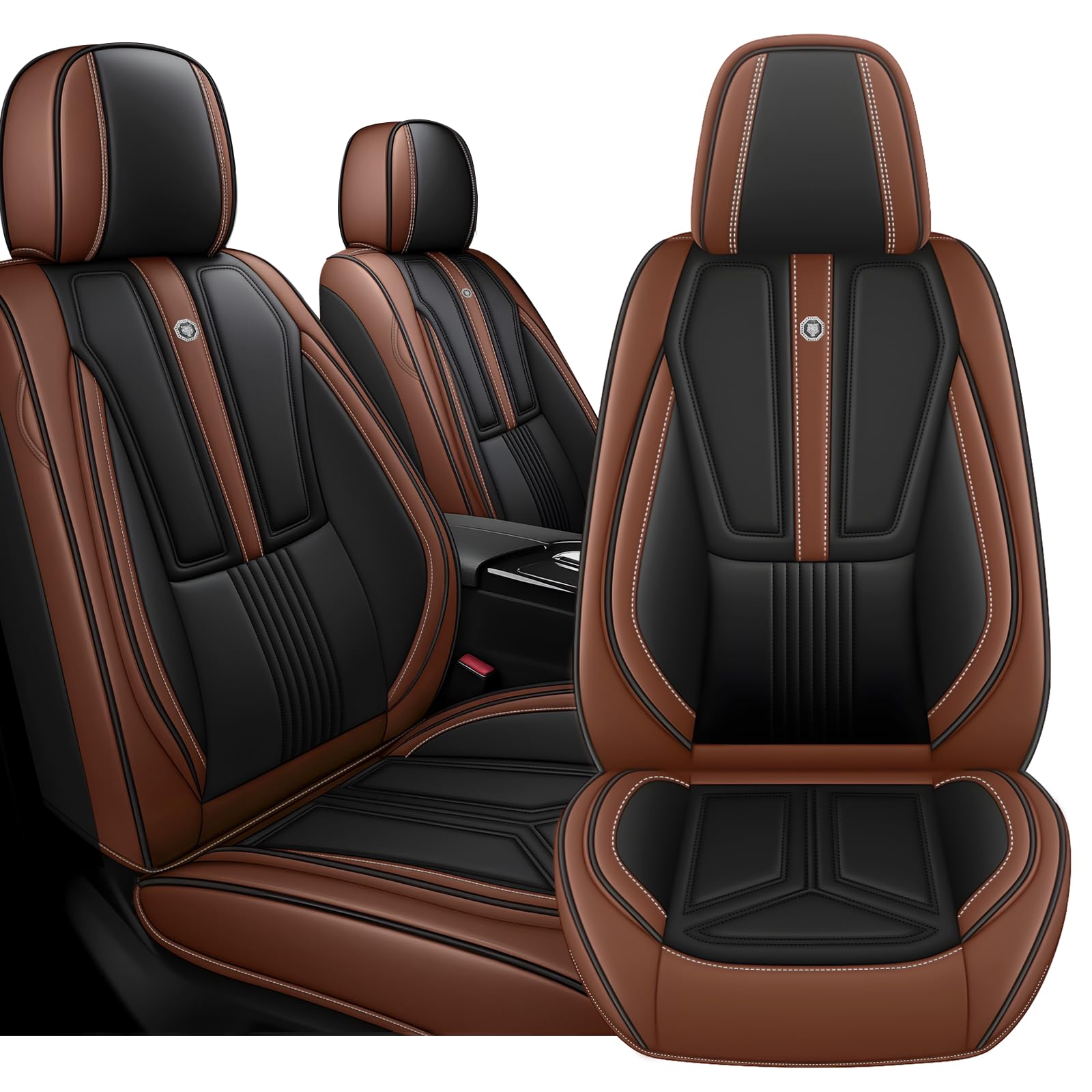 Front Car Seat Covers for Chevrolet Chevy Camaro 2016-2024,Black&amp;Brown