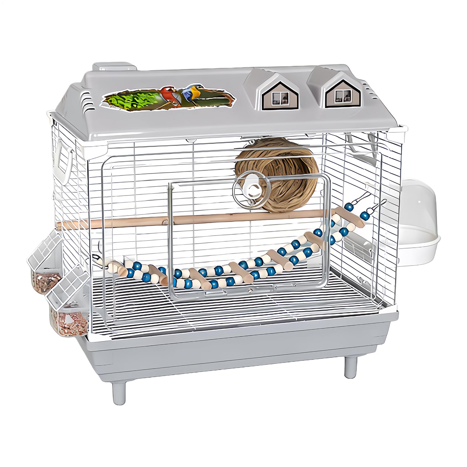 Jaula de viaje para pájaros: recinto de transporte para pájaros, alojamiento de aves de compañía, refugio para el vuelo de mascotas, espacio para mantener loros | Jaula de viaje, movimiento sin estrés