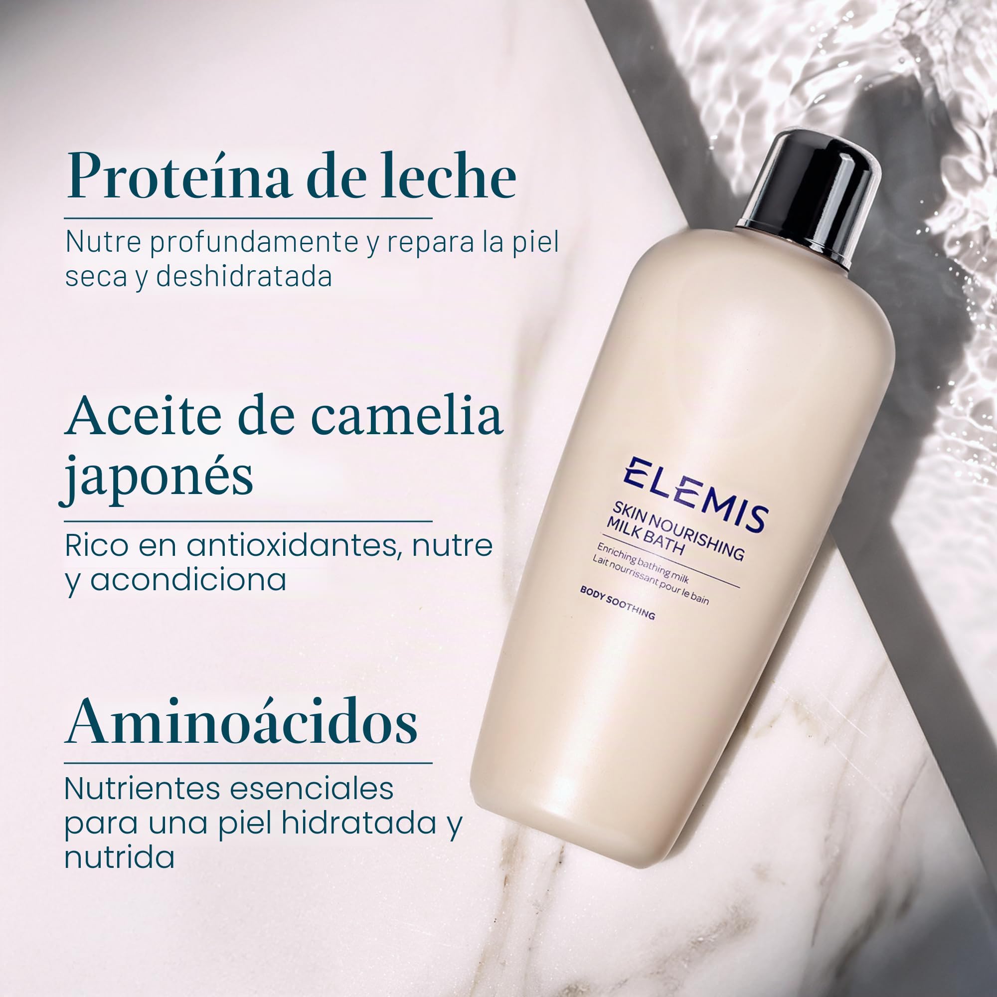 Elemis Muscle Ease – Súper remojo para músculos doloridos y baño de leche nutritivo para la piel, terapia de baño relajante para músculos cansados, fórmula calmante