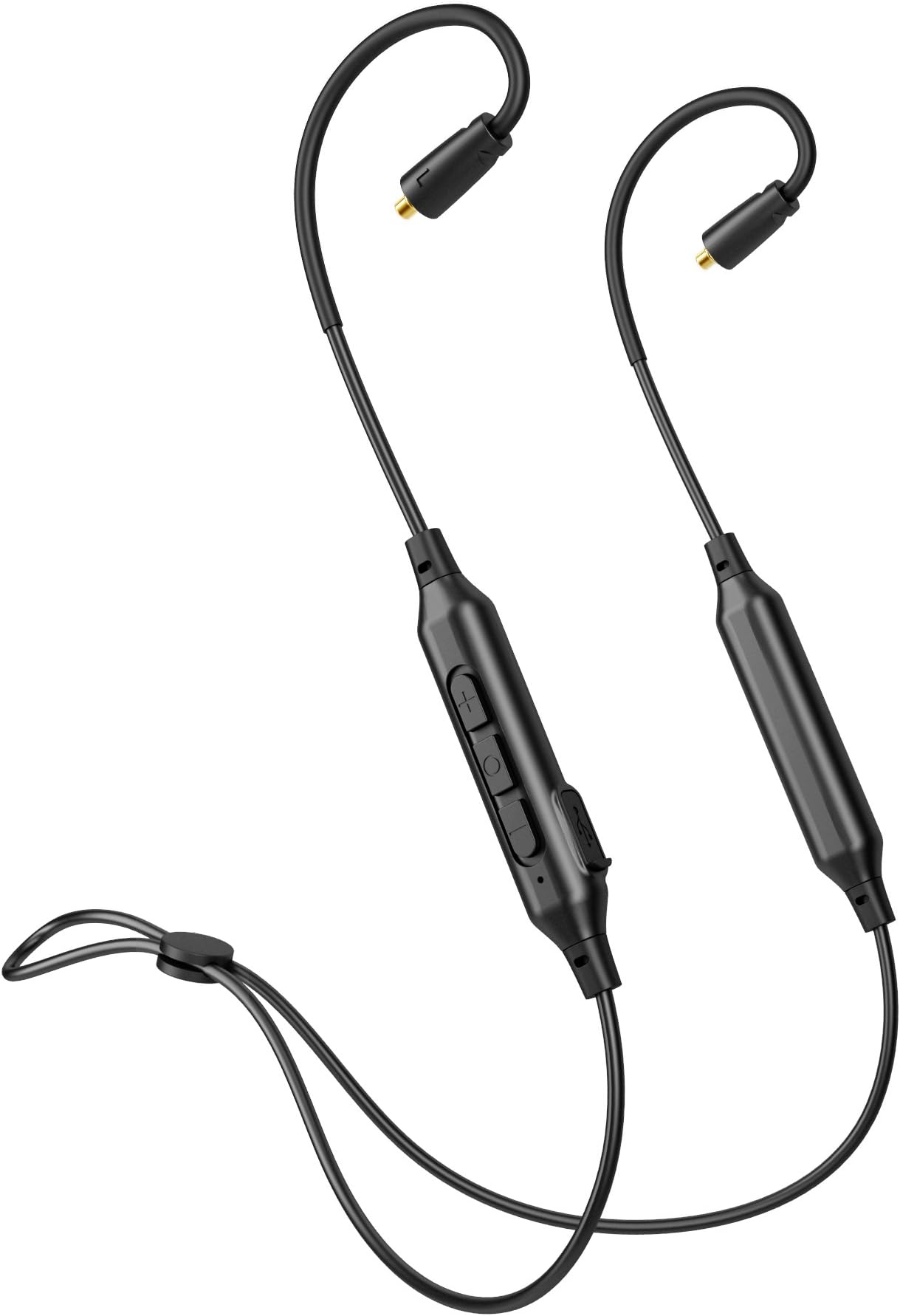MEE audio BTX1 Bluetooth Wireless Universal MMCX Adapter Cable with Qualcomm aptX Technology, Microphone, and Remote (Black) BTA-BTX1-BK-2018