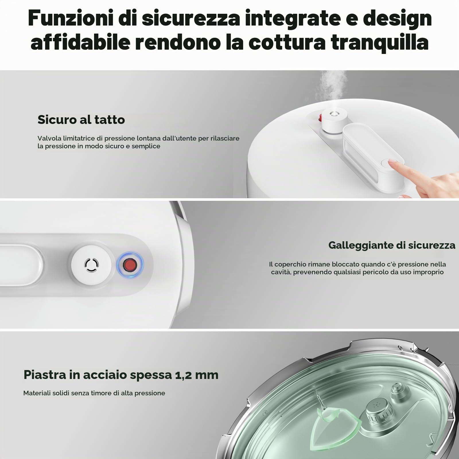 TOKIT Pressure Cooker - Pentola A Pressione Da 5 L, Con 14 Programmi Di Cottura, Per Yogurt, Con Rivestimento Antiaderente Mihome Smart Control