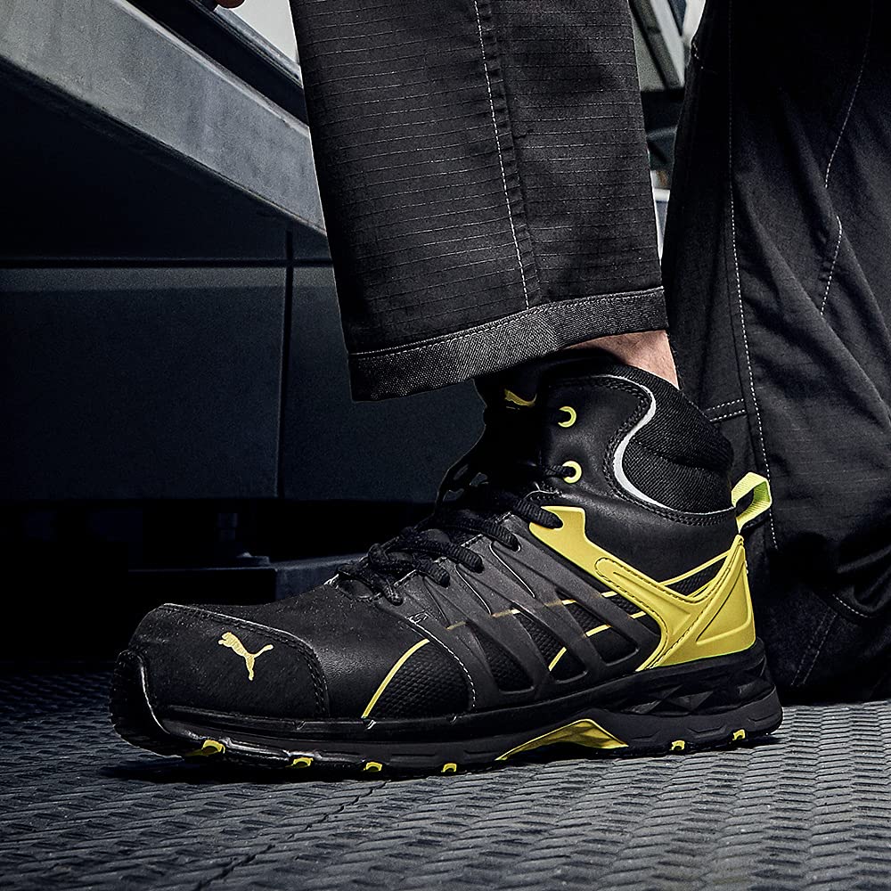 Puma Baskets de sécurité Hautes Velocity 2.0 Yellow Mid S3 ESD HRO SRC