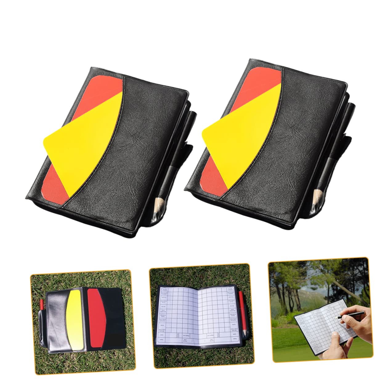 TOYANDONA Tarjetas de Árbitro de Fútbol Profesional de y Amarillas Accesorios para Árbitros con Bolígrafo y Libreta Compacto y Portátil