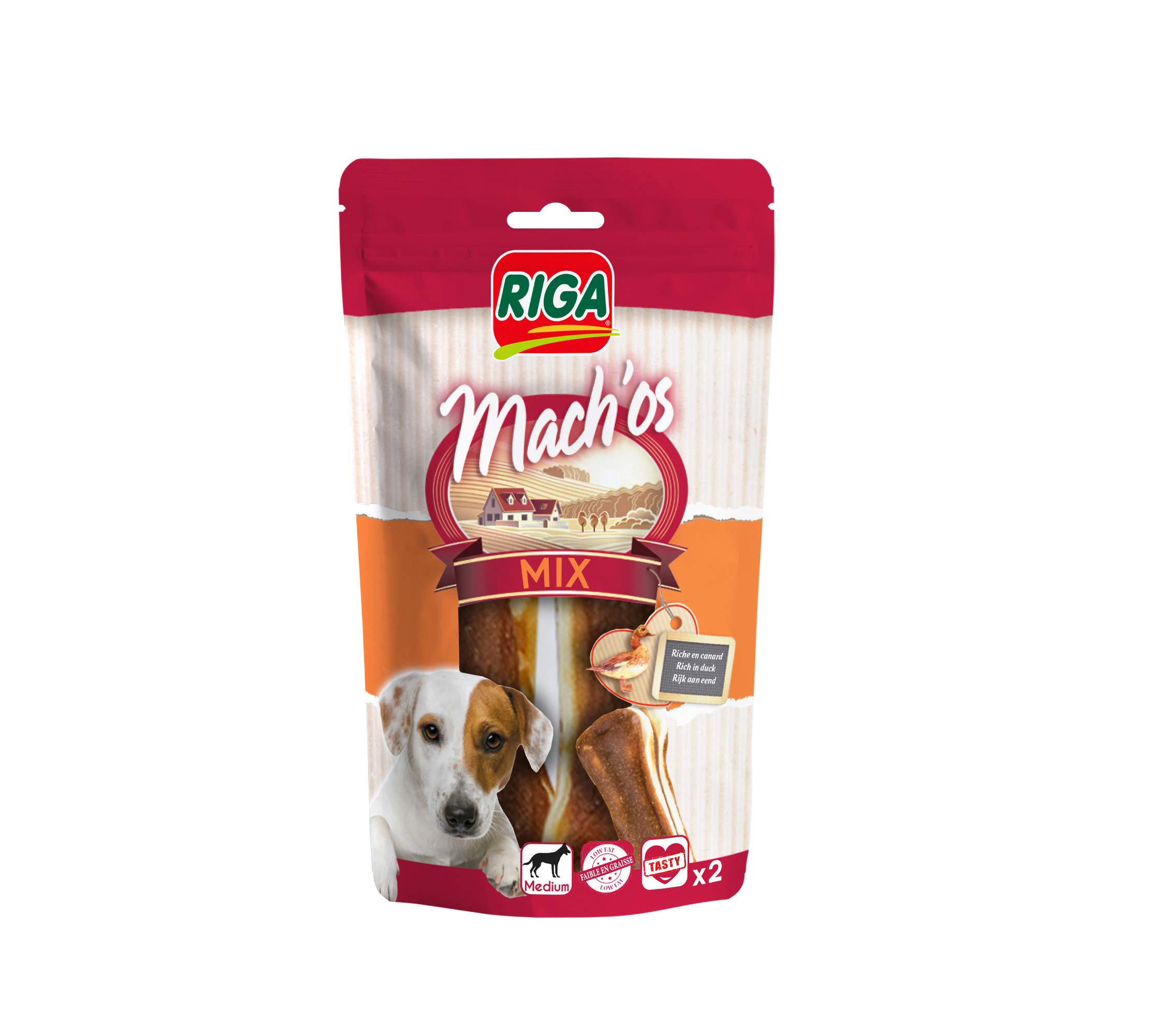 Riga Mach'OS Mix OS Presionado Pato MM para Perro 6 Piezas