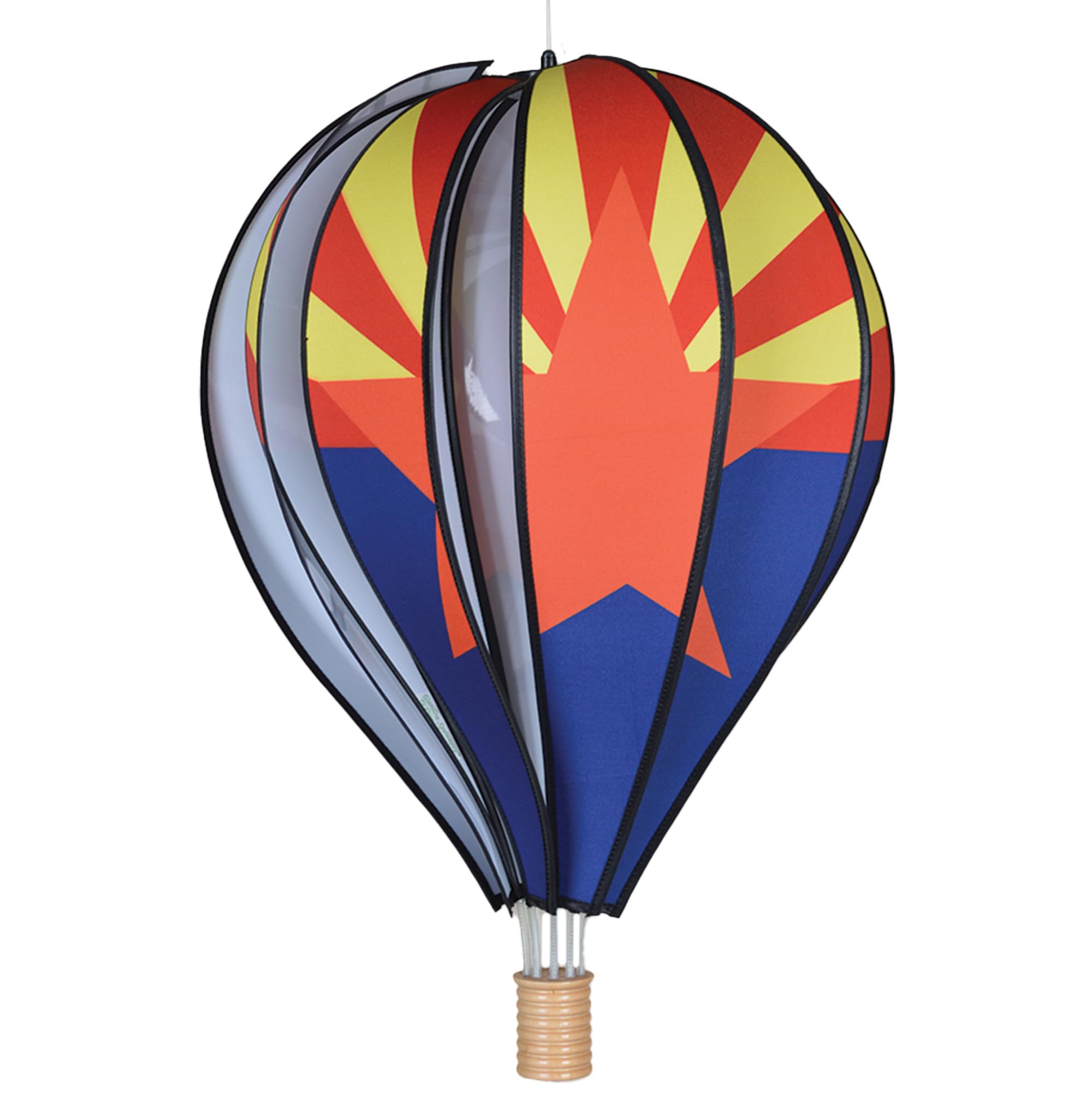 Heißluftballon-Gartenspinner zum Aufhängen, 55,9 cm, lebendiges Arizona-Design, wetterbeständige Outdoor-Dekoration, langlebig und leicht, für Terrassen, Höfe und Gärten, auffälliges Windspiel
