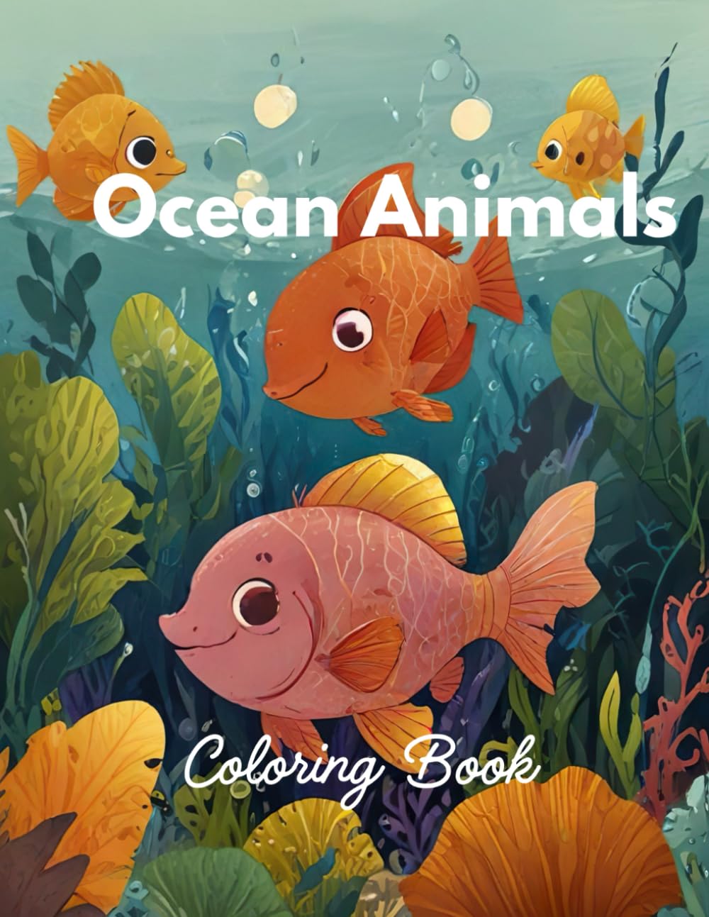 Ocean Animals: Explore the depths of the ocean with Ocean Animals, an enchanting coloring book!
