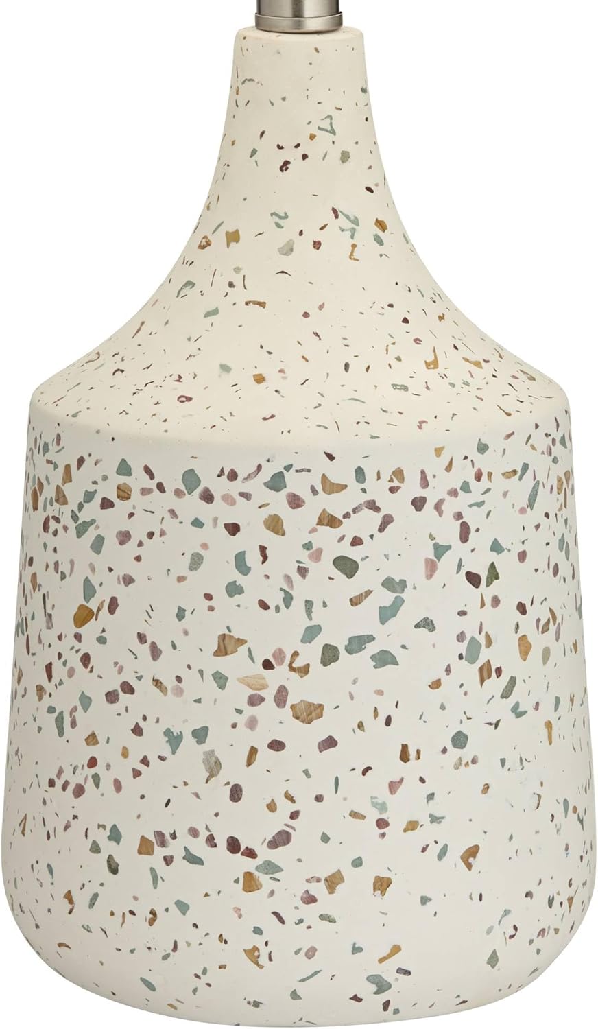 360 Lighting 23 1/2" High Small Modern Coastal Natural Cottage Accent Table Lamp Ivory Terrazzo Marble Finish Single Fabric White Shade Living Room Bedroom Bedside Nightstand House Office Home