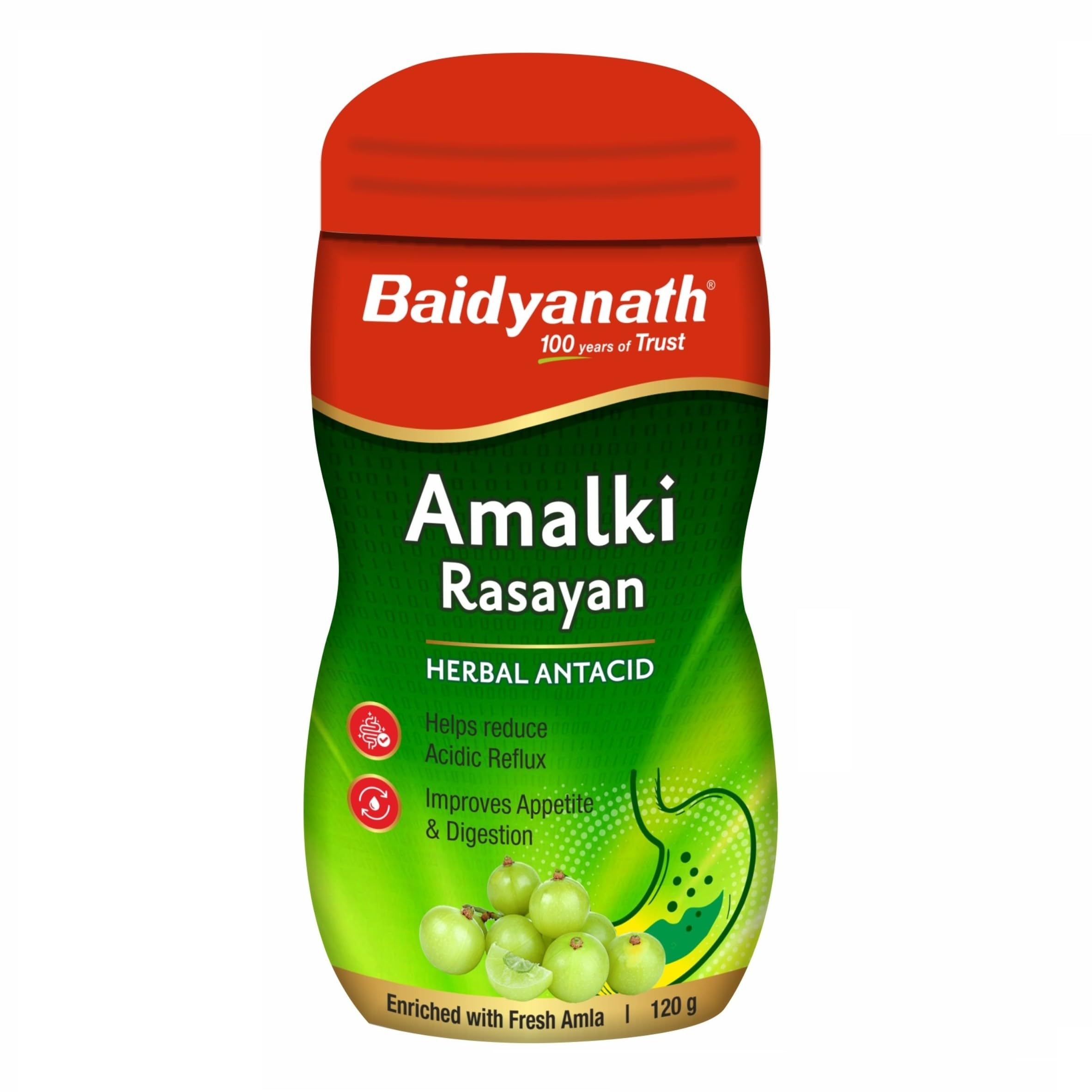 Baidyanath Amalki Rasayan 120g - Herbal Antacid | Helps in reducing Acidic Reflux and balances Acid Secretions |Improves Appetite and Digestion | (Pack of 1)-image-10
