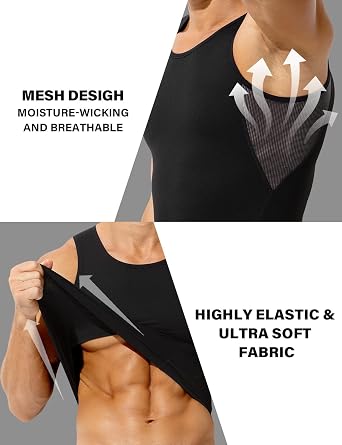 Mens Compression Shirts Body Shaper Tummy Control Tank Top