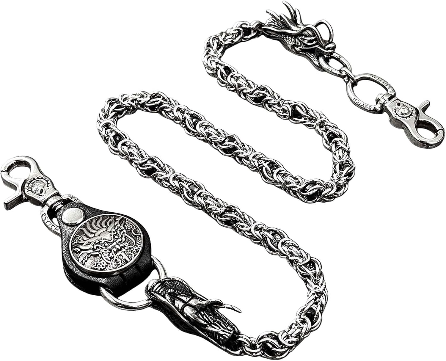 Stainless Steel Dragon Wallet Chain, Gothic Pocket Chain Punk Biker Anti-Lost Jean Key Chain For Men
