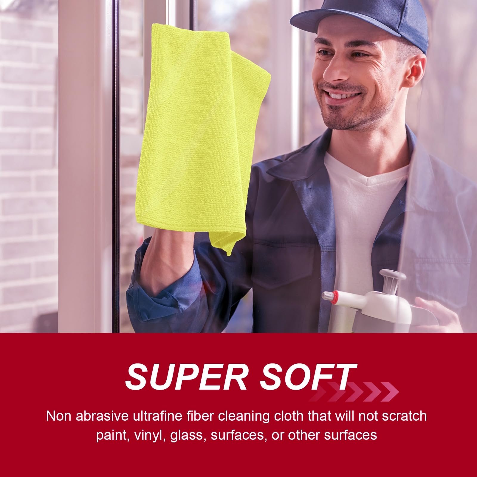 200 Pcs Microfiber Cleaning Cloth 16x16 Inch Microfiber Towels for Car Ultra Absorbent Cleaning Rags Reusable Lint Free — view 4