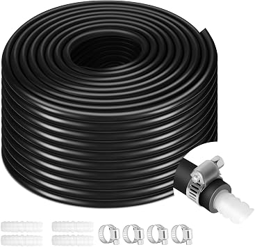 3/8 Inch Self Sinking Aeration Hose,Weighted Pond Aerator Hose,Pond Air Explosion Hose for Ponds, Aquaculture, Aquarium 100FT