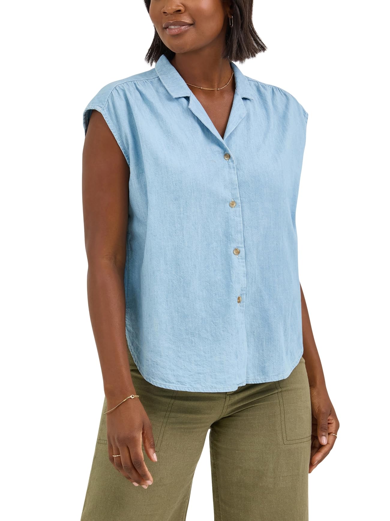 Lee Women's Legendary Cap Sleeve Shirt, Light Mood, Medium