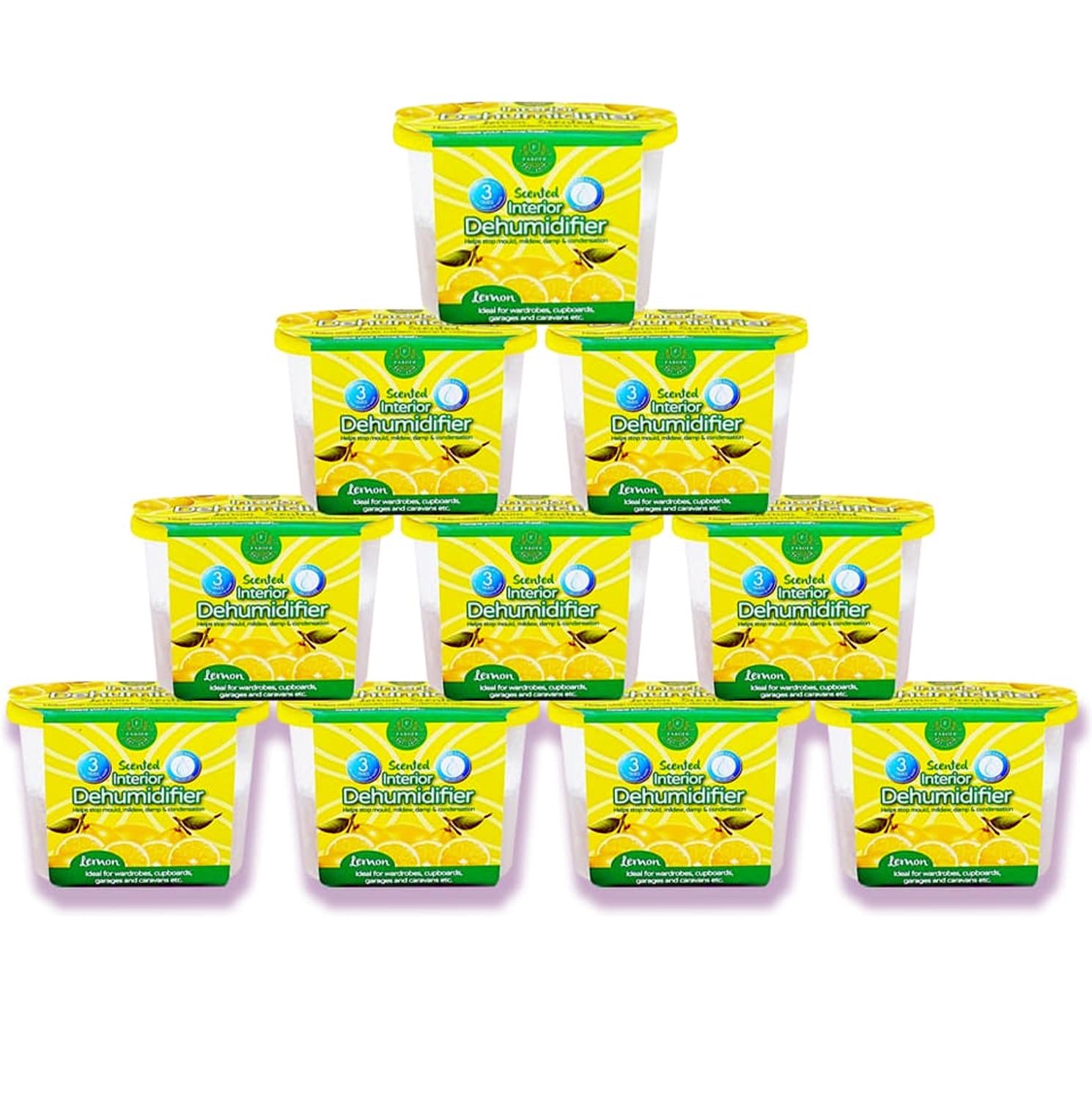 Faboer 10 x Dehumidifier Interior Damp Trap Mould Moisture Mildew Remover Caravan Home (Lemon)