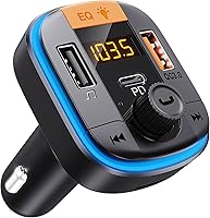 BAISHUN Bluetooth 5.0 FM Transmitter for Car: PD 20W + QC3.0 Fast Charger, Hands-Free Calls, Hi-Fi Music, Siri/Google Assistant