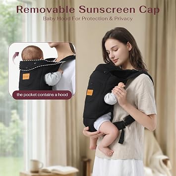 Baby Carrier Newborn to Toddler(8-30lbs), Toddler Carrier Baby Holder Carrier with Adjustable Shoulder Strap, Chest Carriers, Black