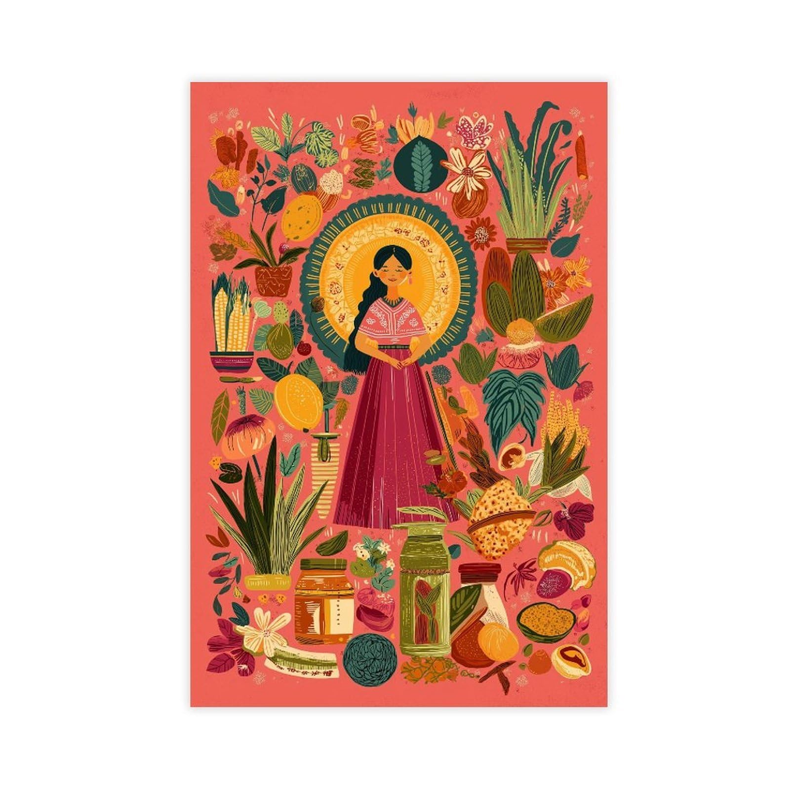 YWTJAX Modern Folk Poster Canvas Poster for Dorm Room Decor Gift
