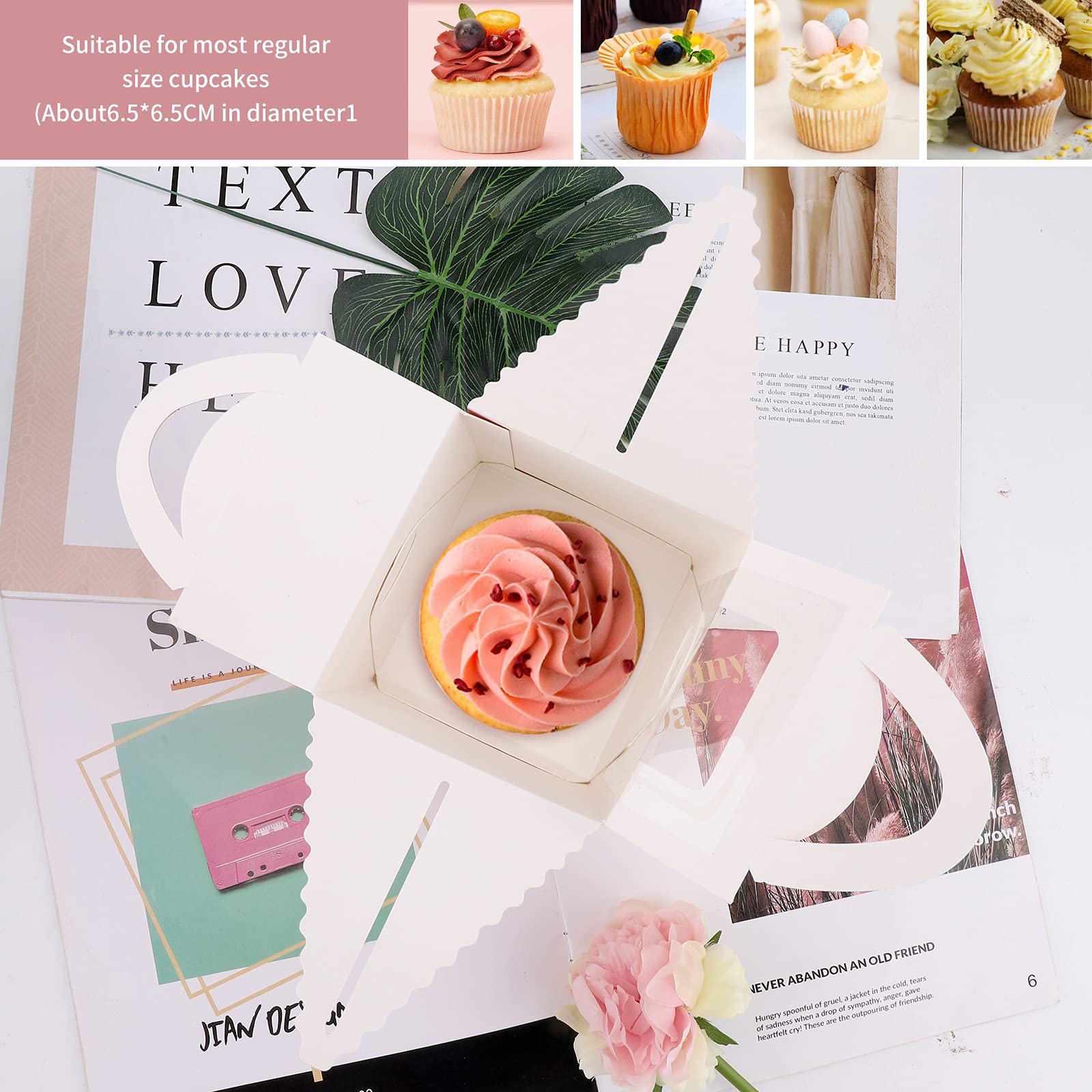 20 Pcs Individual Cake Boxes Cupcake Boxes Individual for Packaging 1