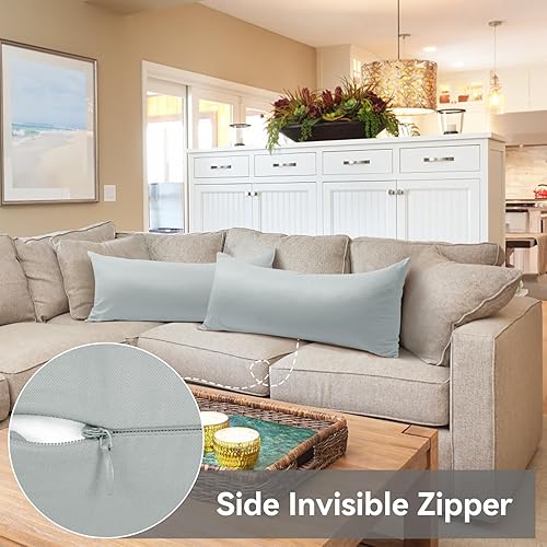 Vista 221 de Thmyo Paquete de 2 fundas de almohada cuadradas decorativas de algodón, fundas de almohada de sublimación en blanco, fundas de cojín blancas