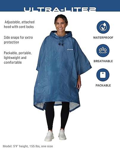 Miniatura 23 de FROGG TOGGS Ultra-lite2 - Poncho de lluvia impermeable, transpirable, tamaños para adultos y jóvenes
